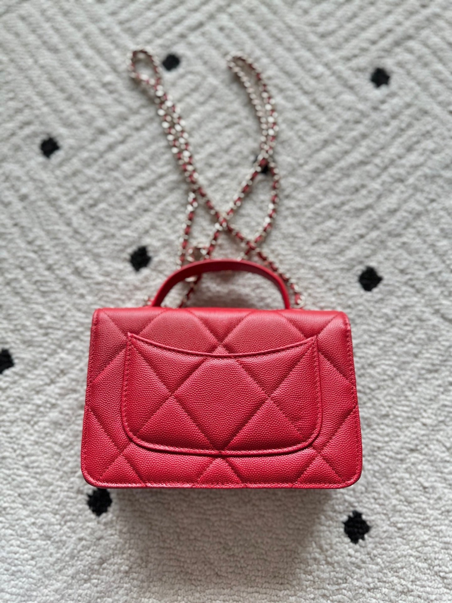 Chanel 2025 Trendy CC Wallet on Chain 19cm Bag Red Caviar Leather 320293