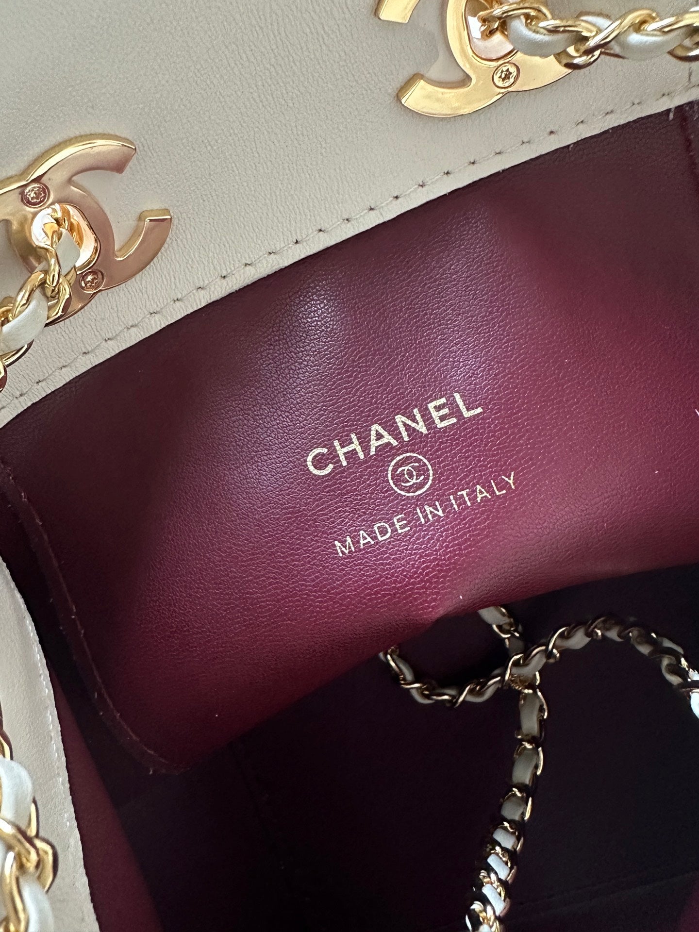 Chanel 2026 Bucket Bag 18cm Lambskin Suede Denim