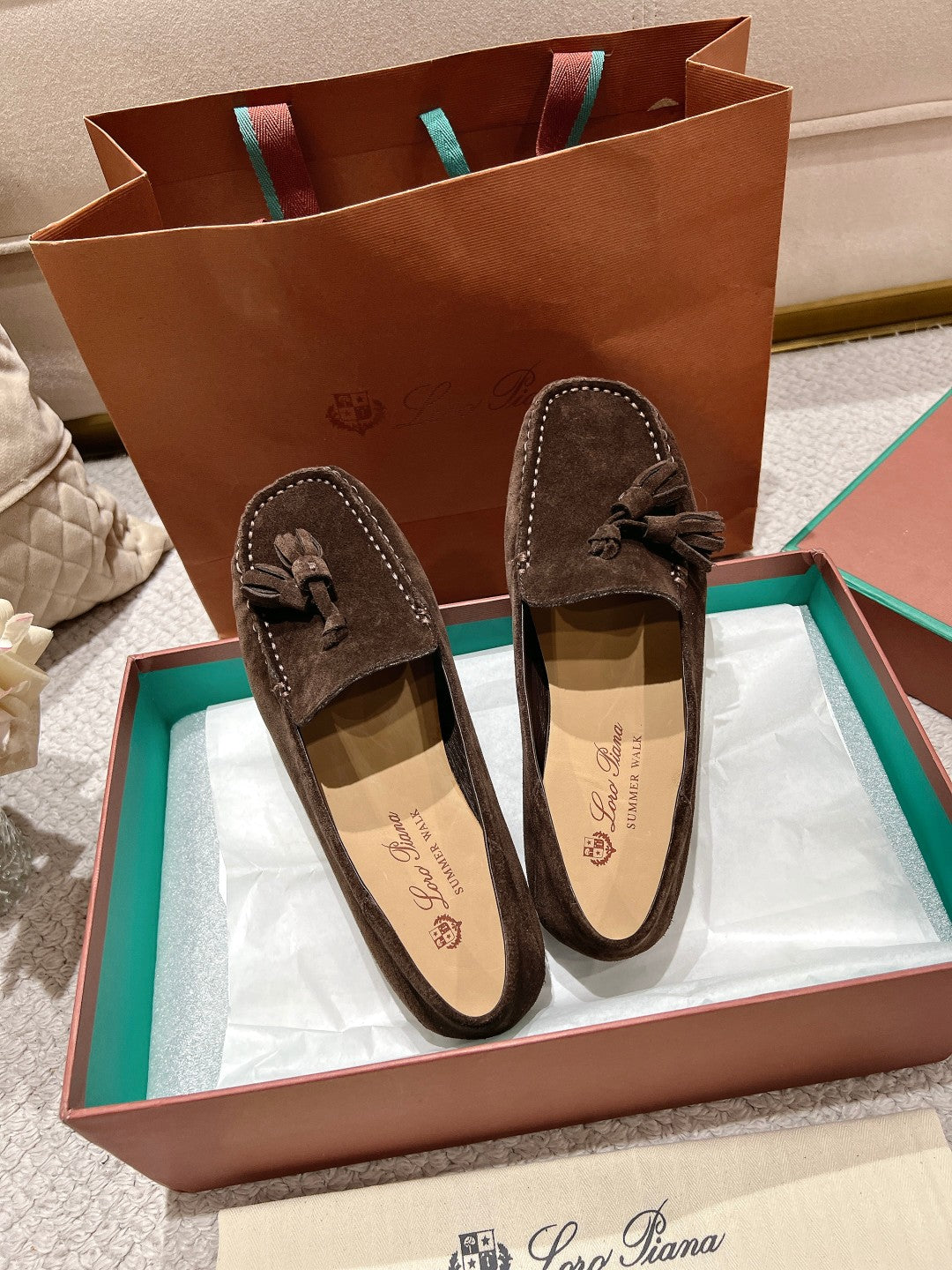 LP Dot sole walk mocassinown Pepper Brown Suede 215002