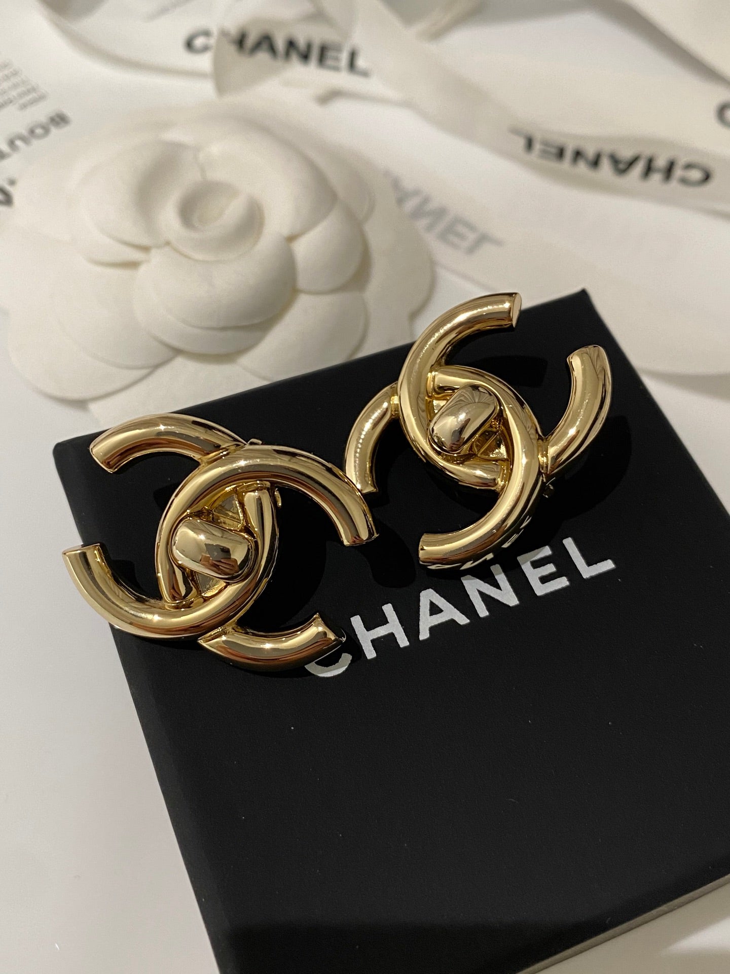 CC Double C Large Backpack Gold Earrings