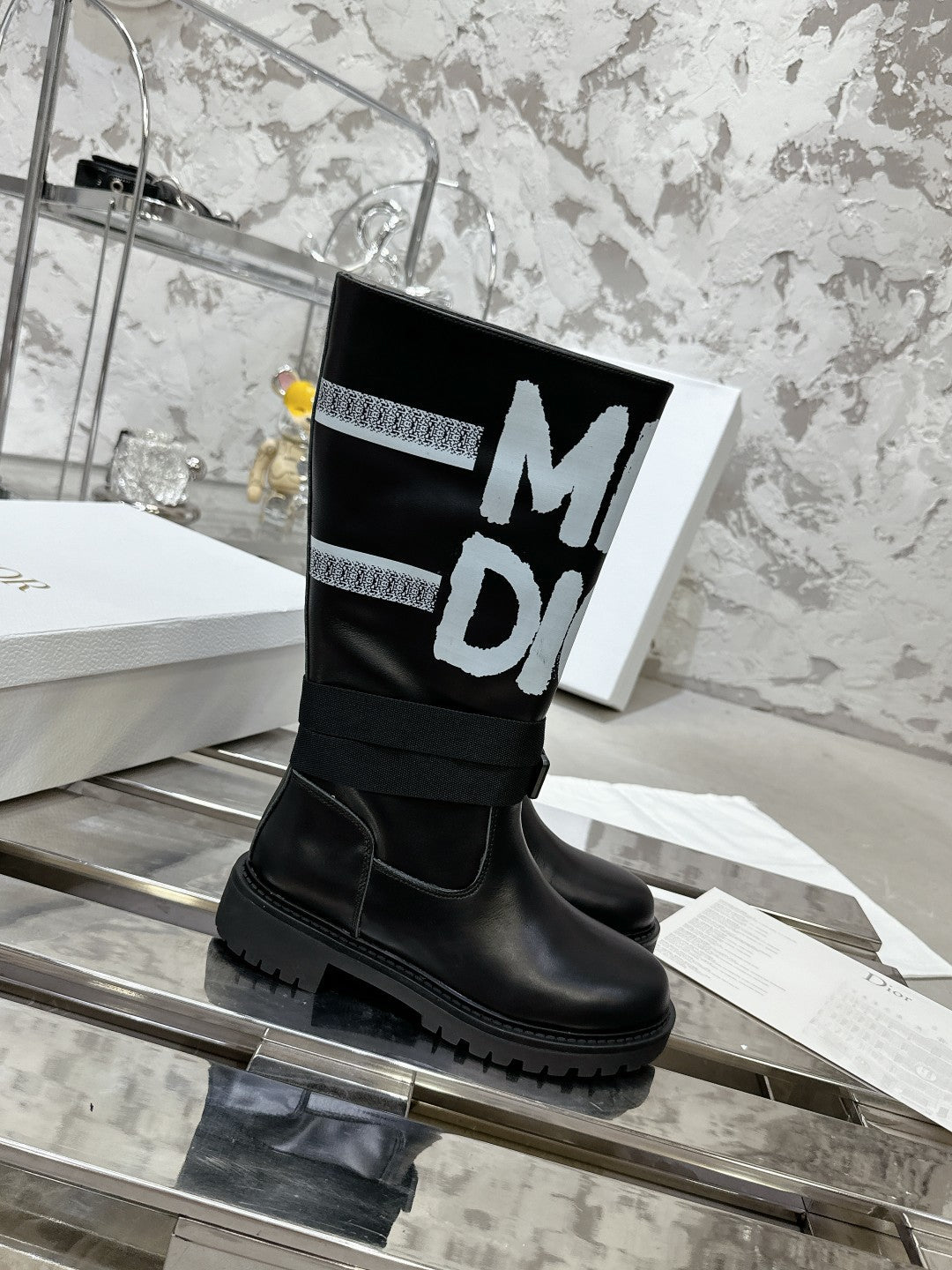 CD D-Major Boot In Black Lambskin 100578