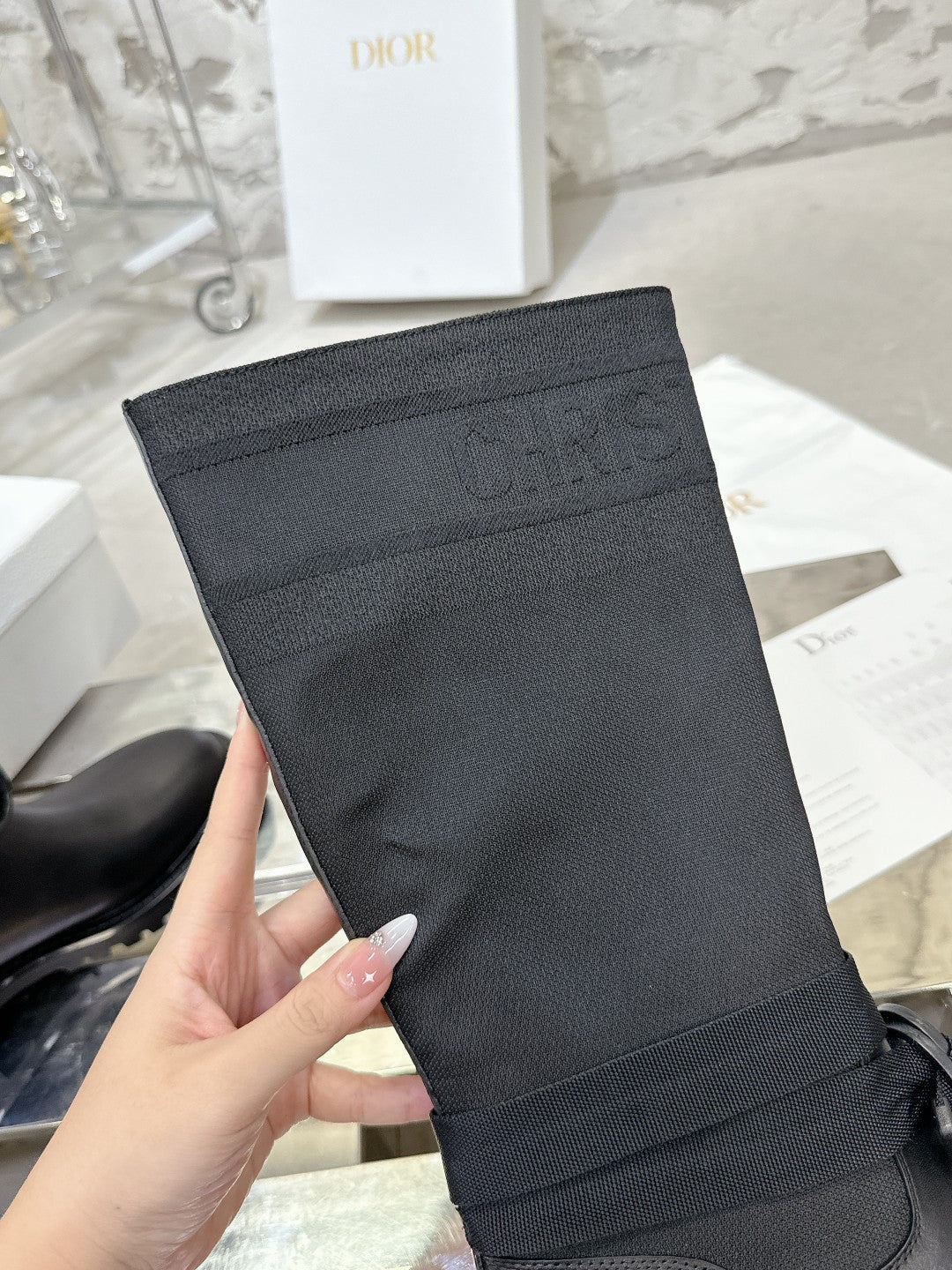 D-Major Boot In Black Denim Fabric 100568