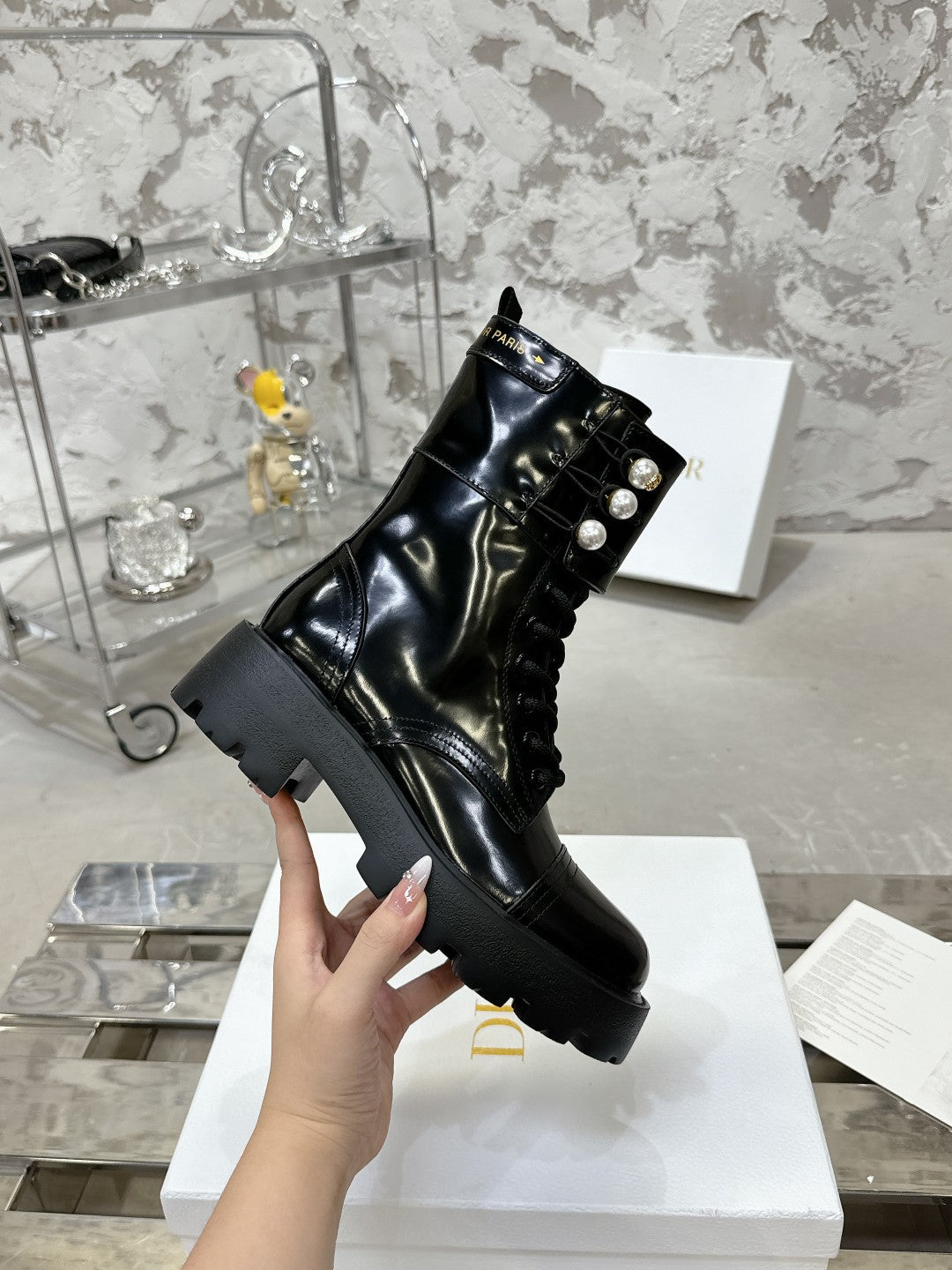 CD D-Strike Ankle Boot In Black Glossy Cowhide  100587