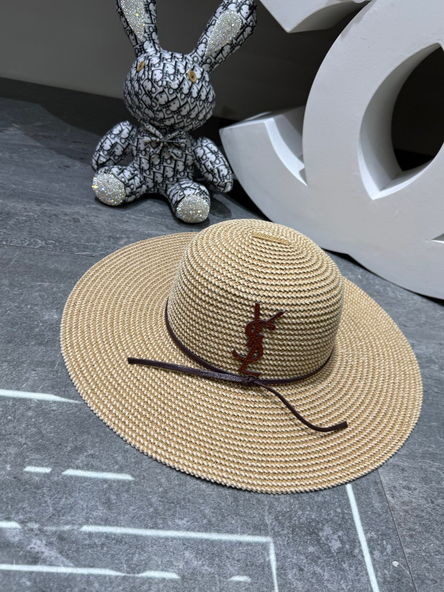 YSL Wide Brim Straw Hat 280800