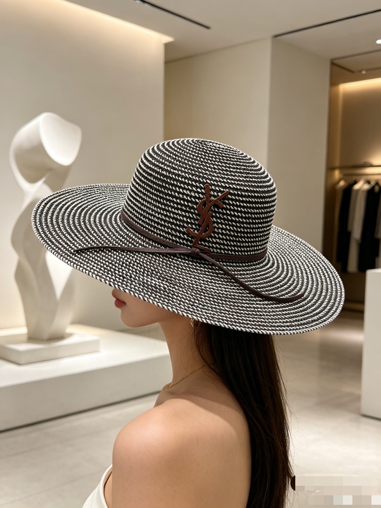 YSL Wide Brim Straw Hat 280800