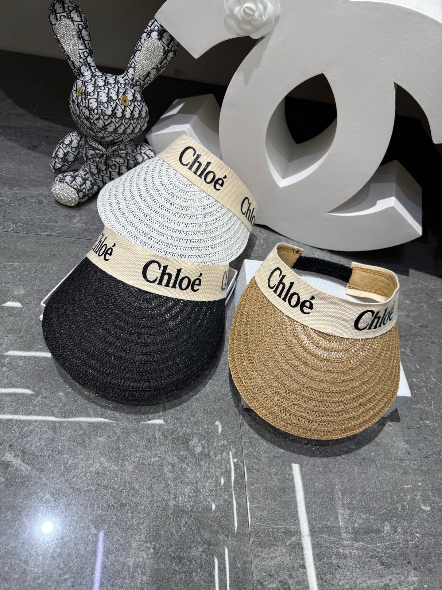 Chloe Sun Hat with Visor Raffia Fabric 343712
