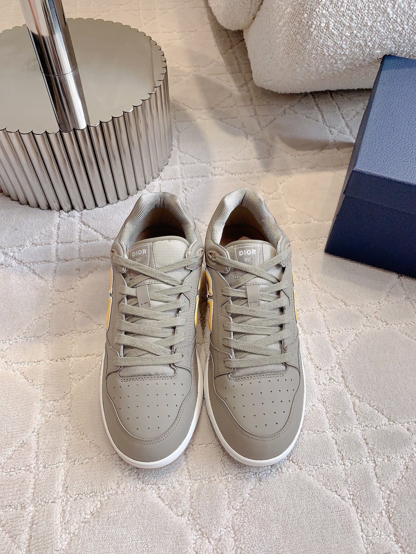CD AND STONE ISLAND B57 Low-Top Sneaker â€“ Limited And Numbered Edition Brown Gray Mix Orange Calfskin