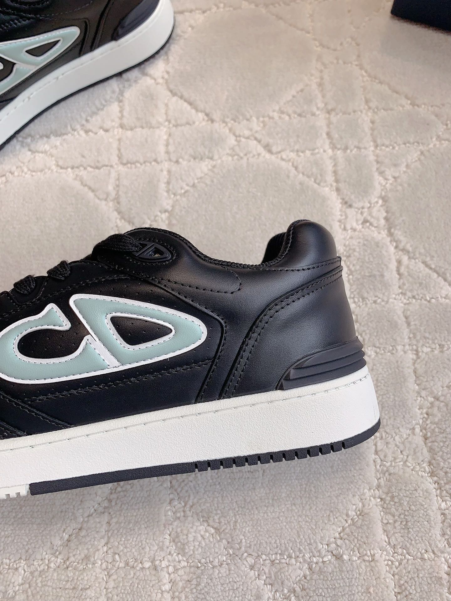 CD AND STONE ISLAND B57 Low-Top Sneaker â€“ Limited And Numbered Edition Black And Light Green Calfskin
