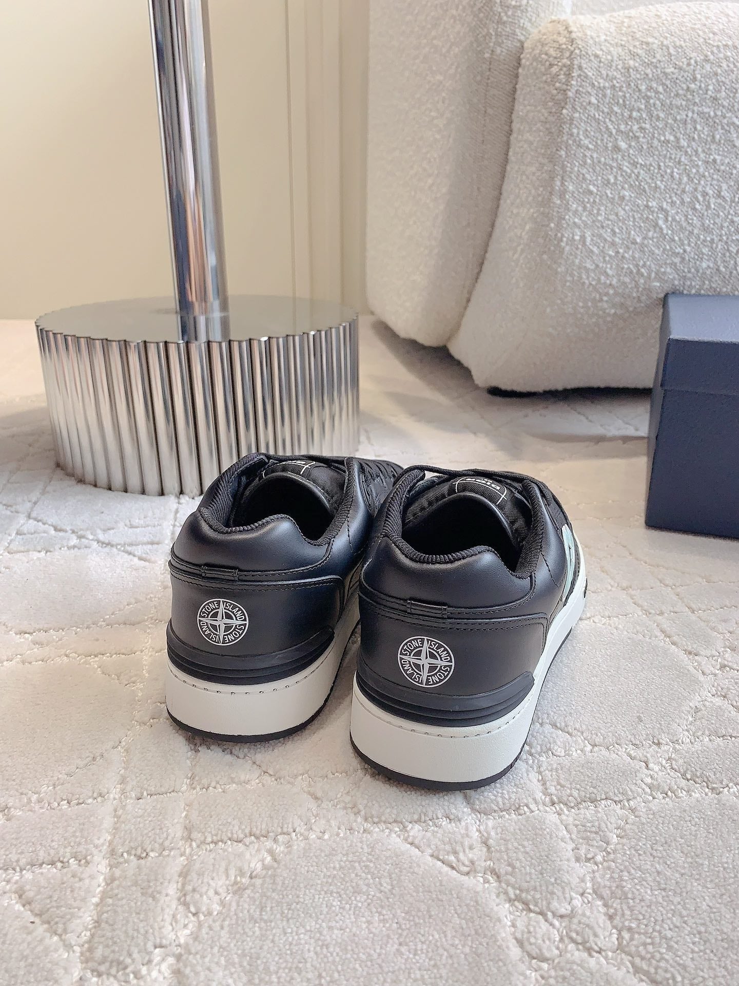 CD AND STONE ISLAND B57 Low-Top Sneaker â€“ Limited And Numbered Edition Black And Light Green Calfskin