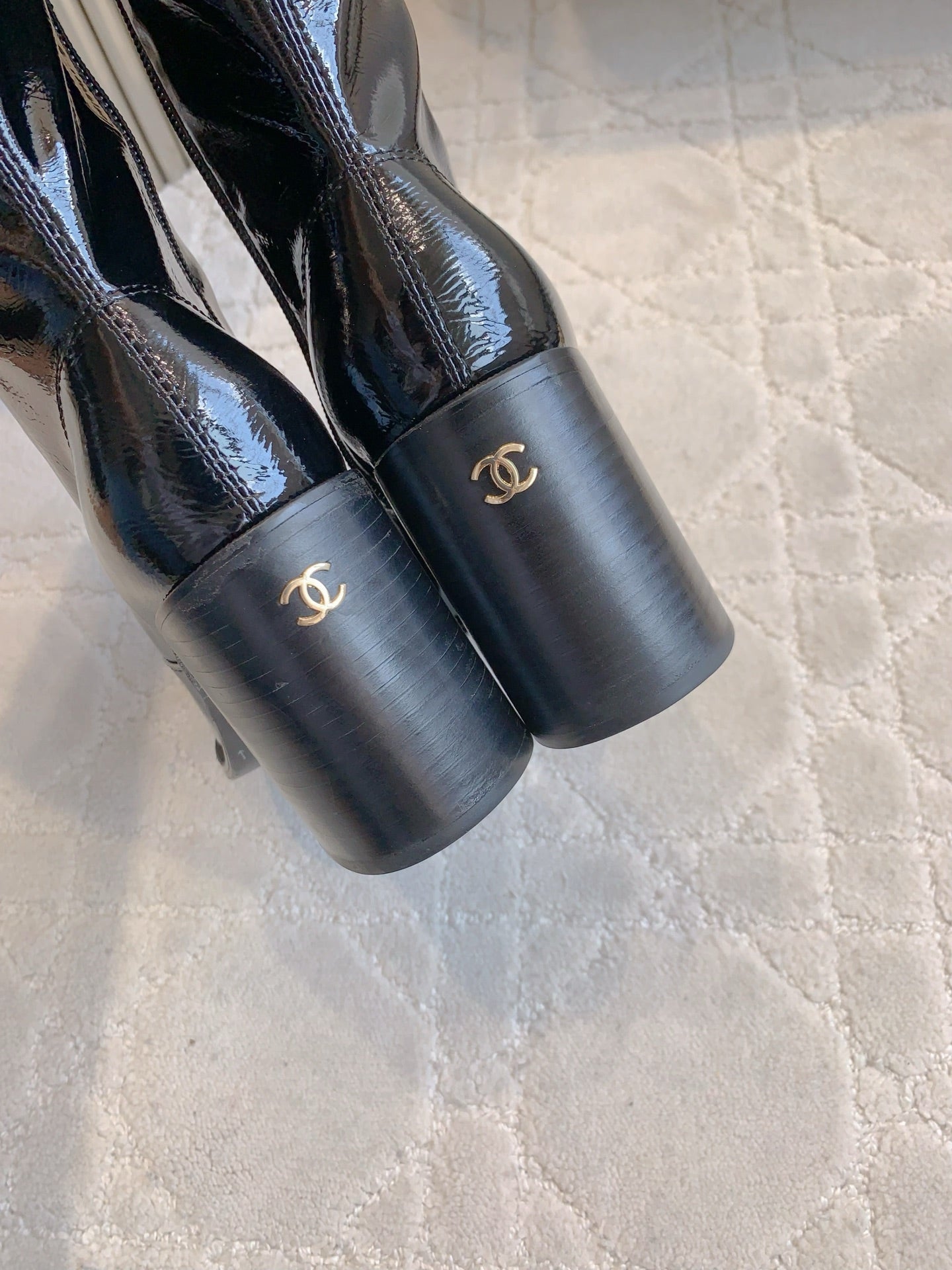 CC 25 Heeled Long Boot Black Patent Leather 516683