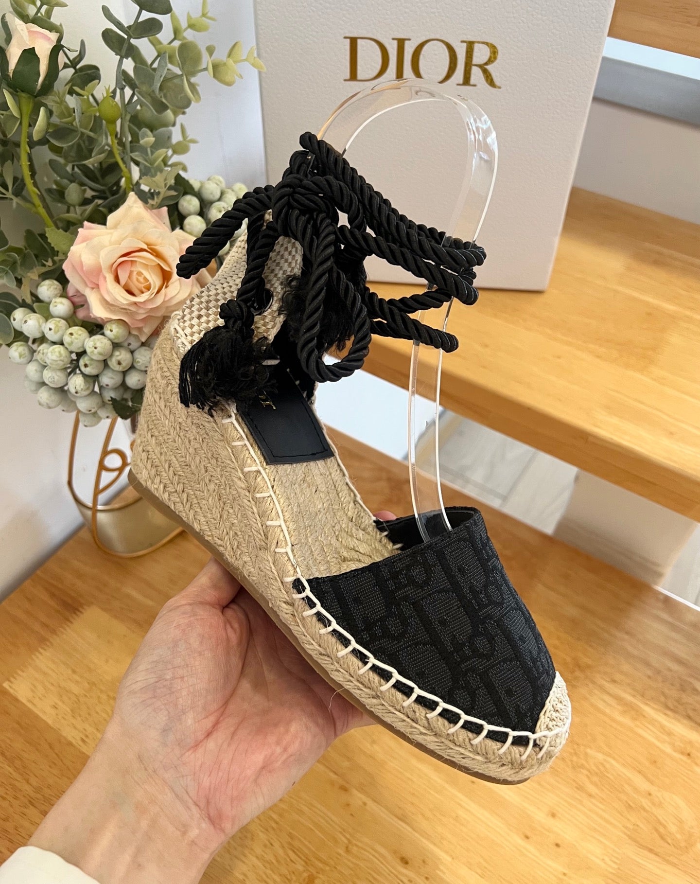 Dior 2026 Wedge Espadrille Canvas Straw 919957