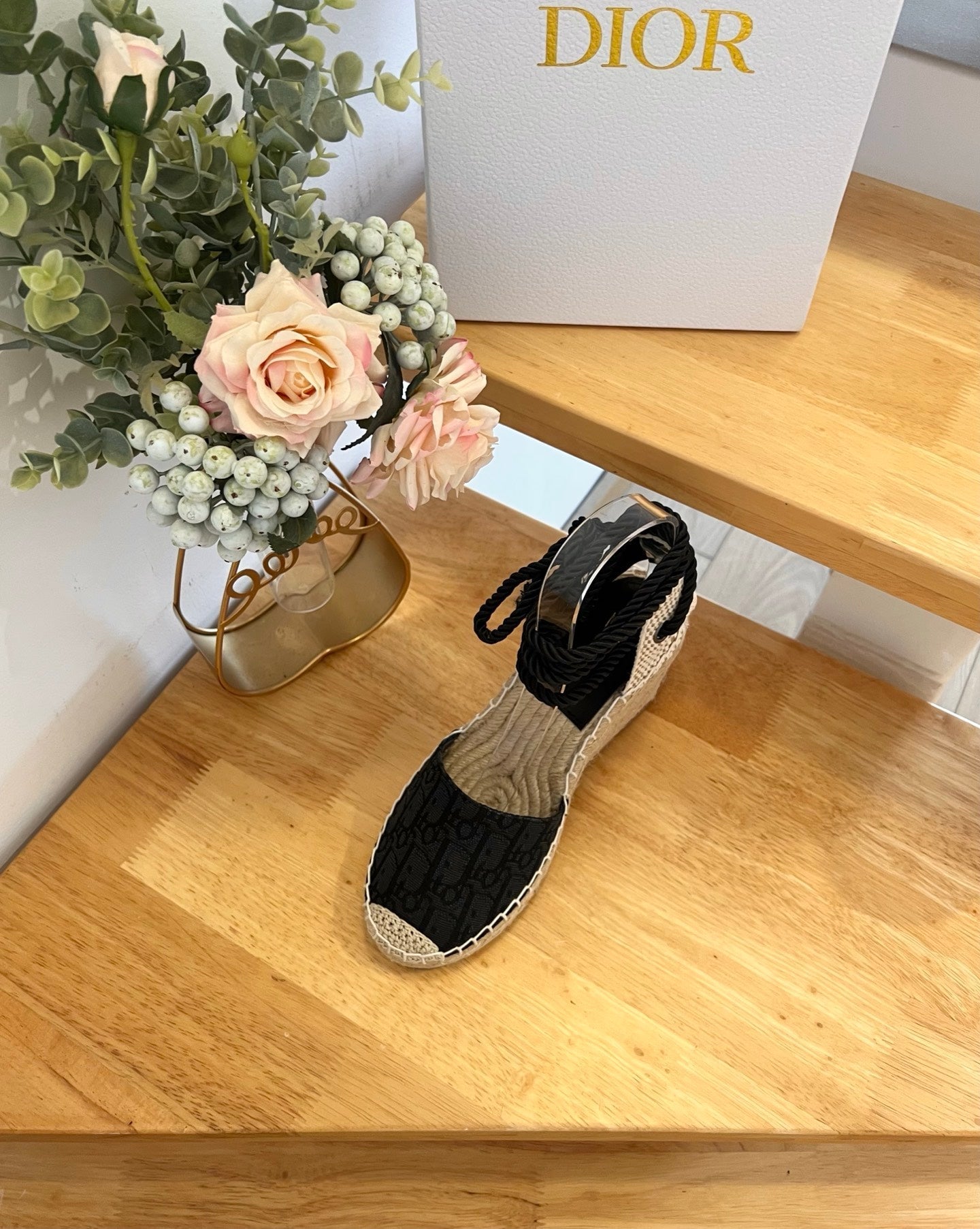Dior 2026 Wedge Espadrille Canvas Straw 919957
