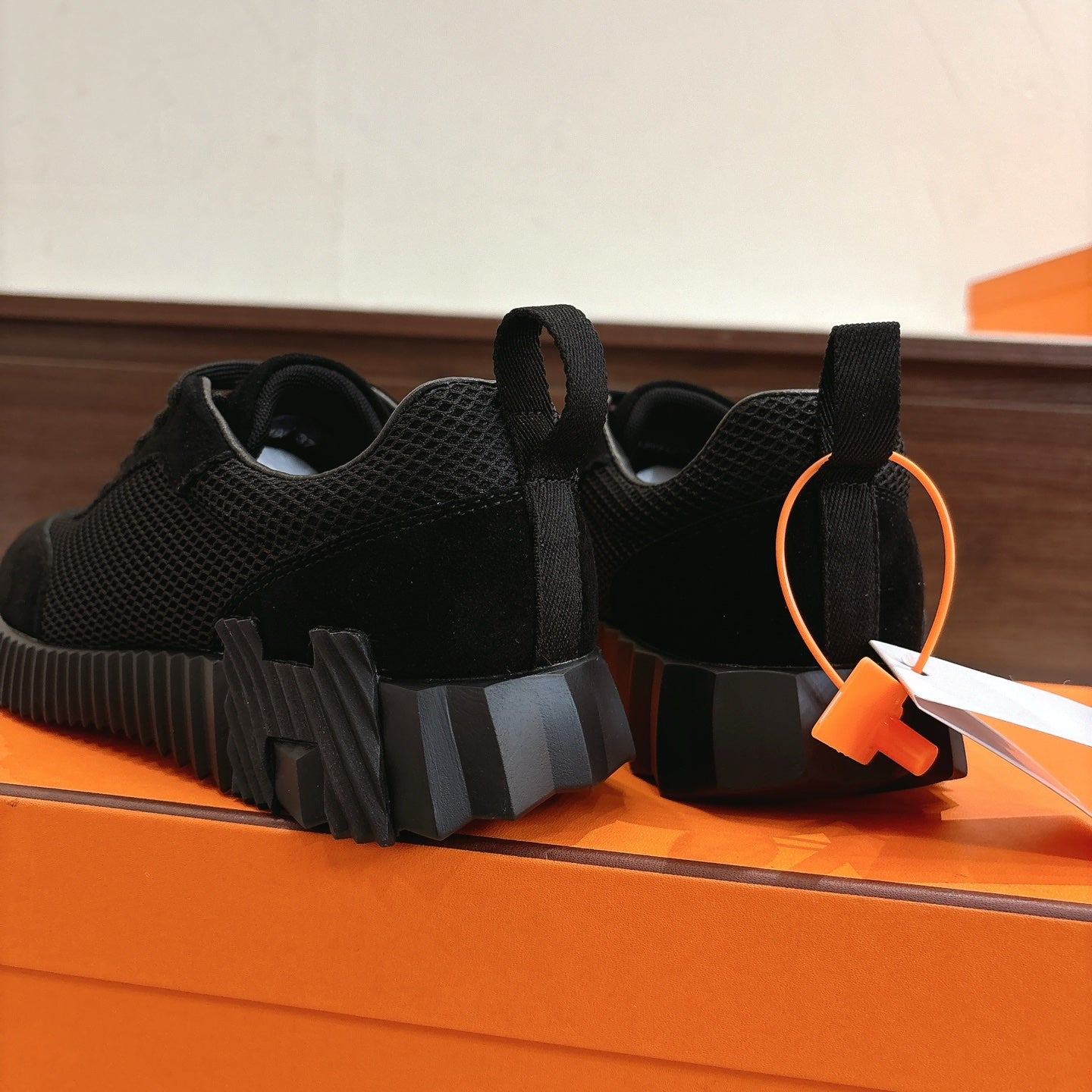 Hermes 2026 Bouncing Sneaker Black Suede Mesh