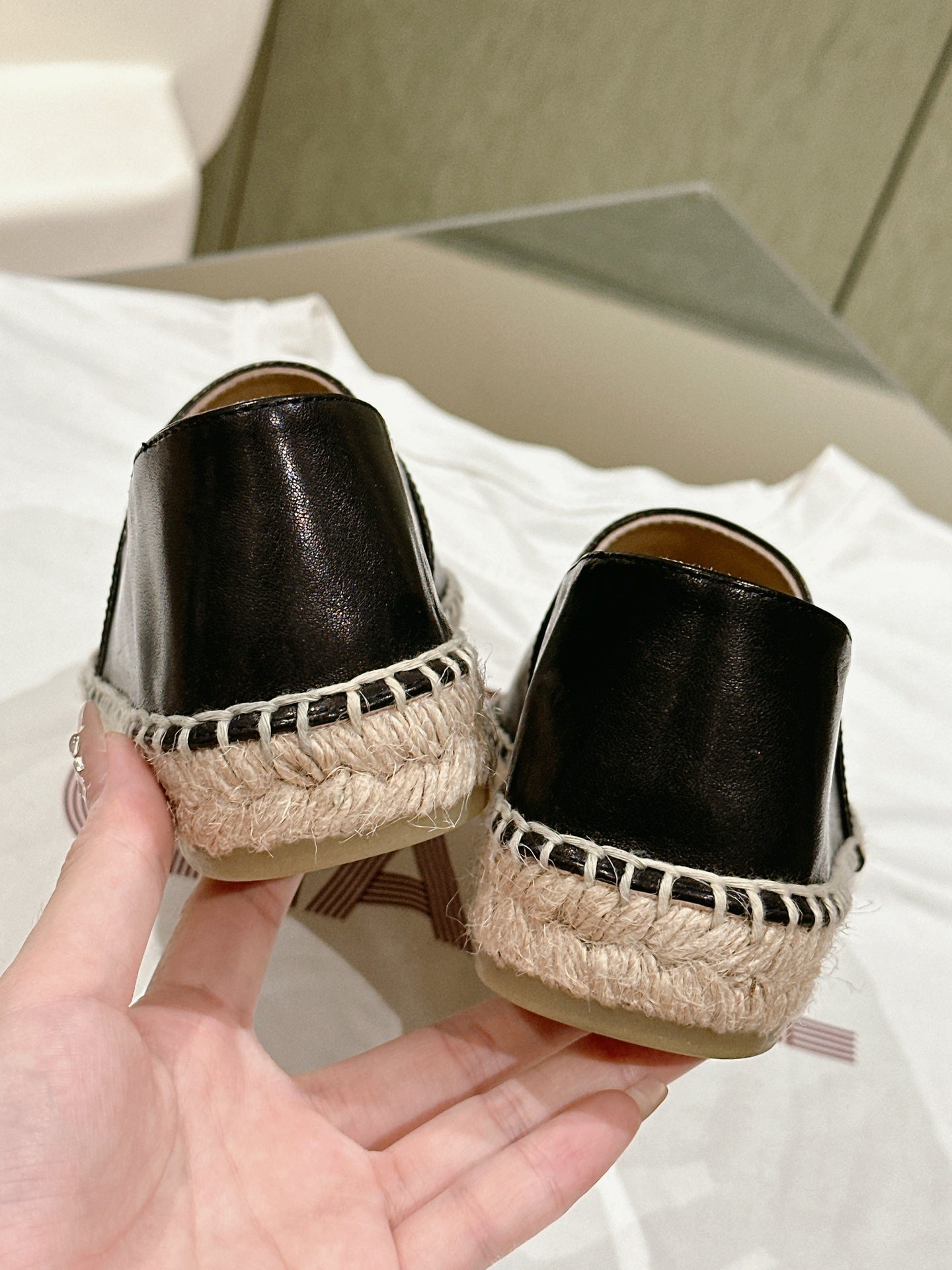 espadrilles all black calfskin