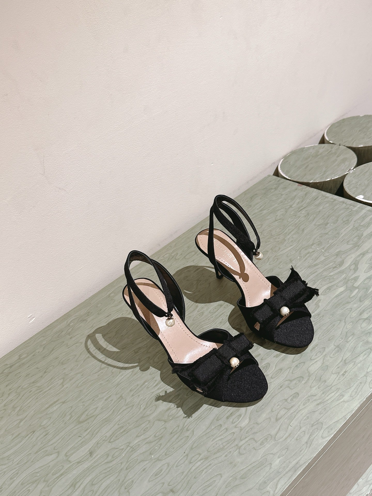CD 25  Or Adiorable Heeled Sandal Tassel Grosgrain 241756