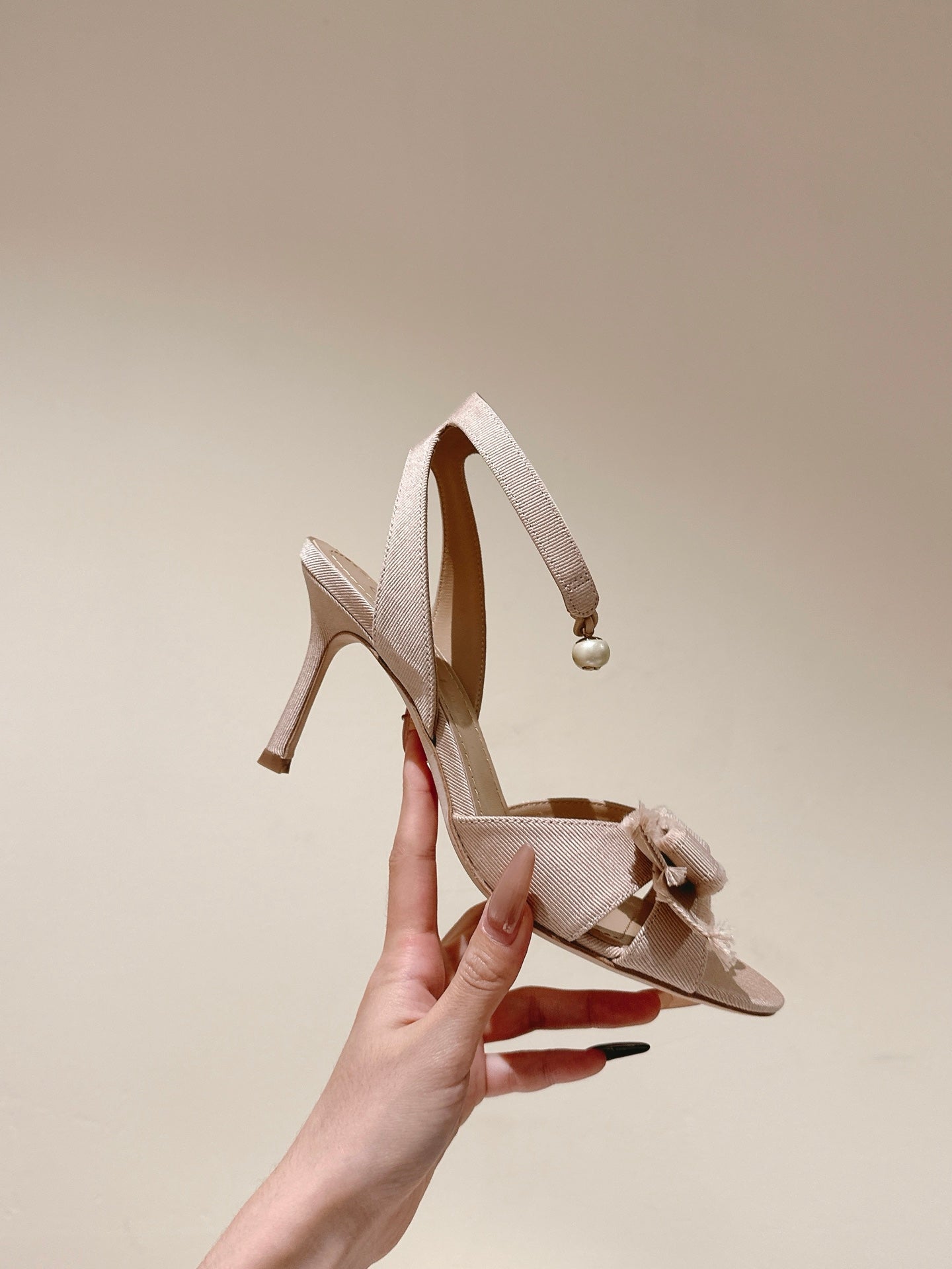 CD 25  Or Adiorable Heeled Sandal Tassel Grosgrain 241756
