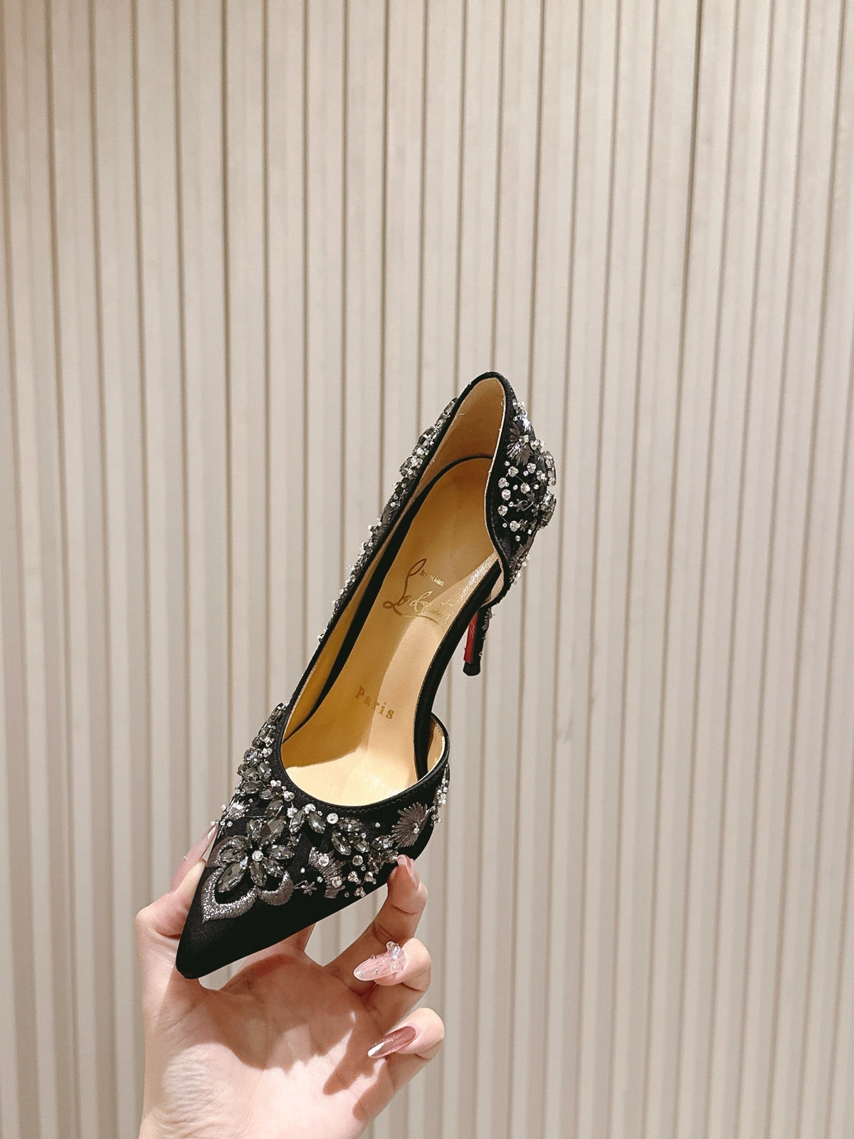 CL 25 Embellished Pumps Black Imported Original Special 346313