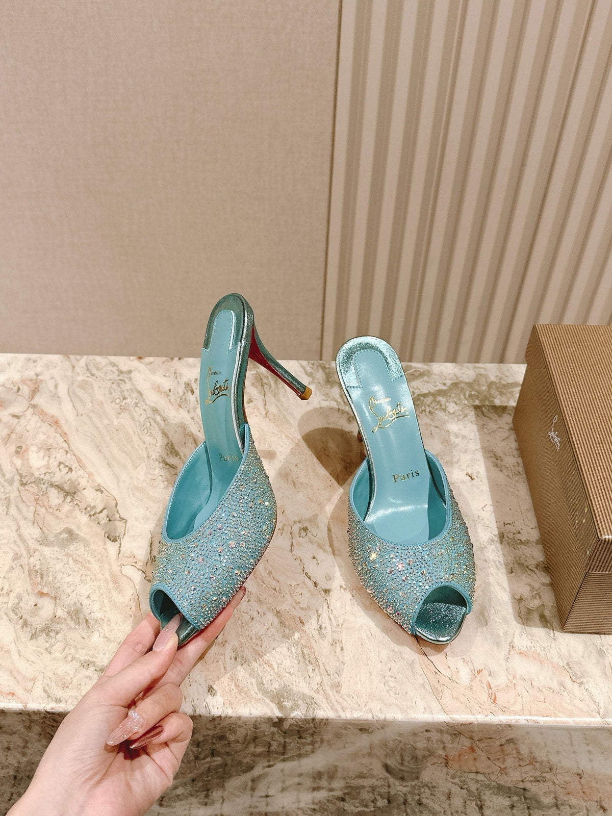 CL 25 Mules Blue Imported Original Special 346331