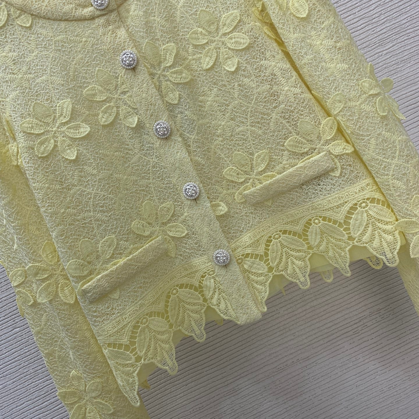Chanel 2026 Floral Lace Two-piece Set Yellow 355323