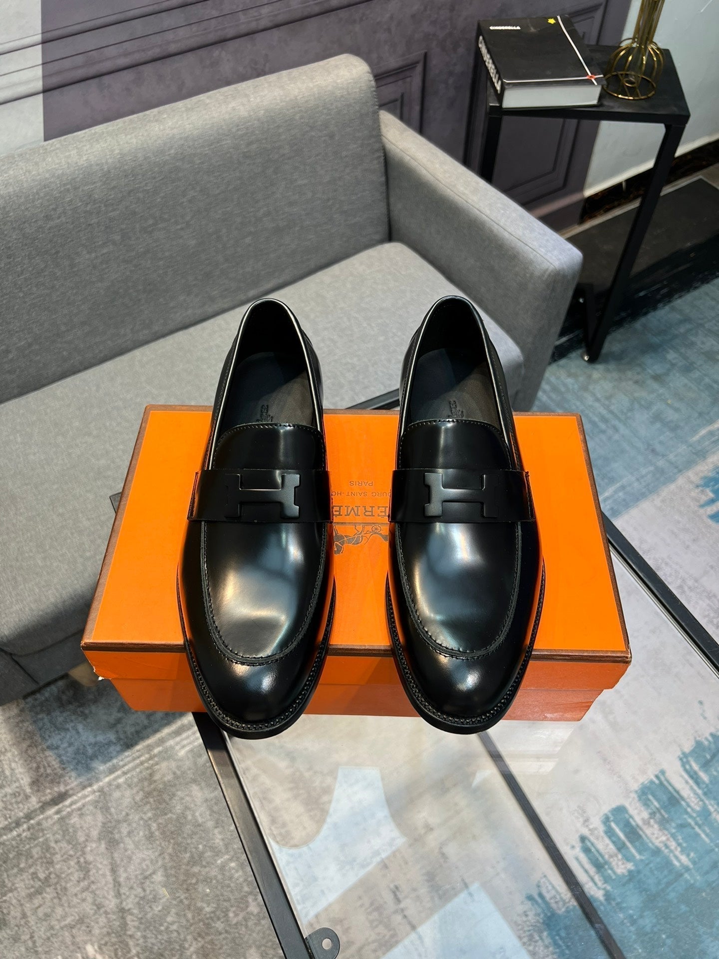 HM PARIS LOAFER GLOSSY BLACK CALFSKIN