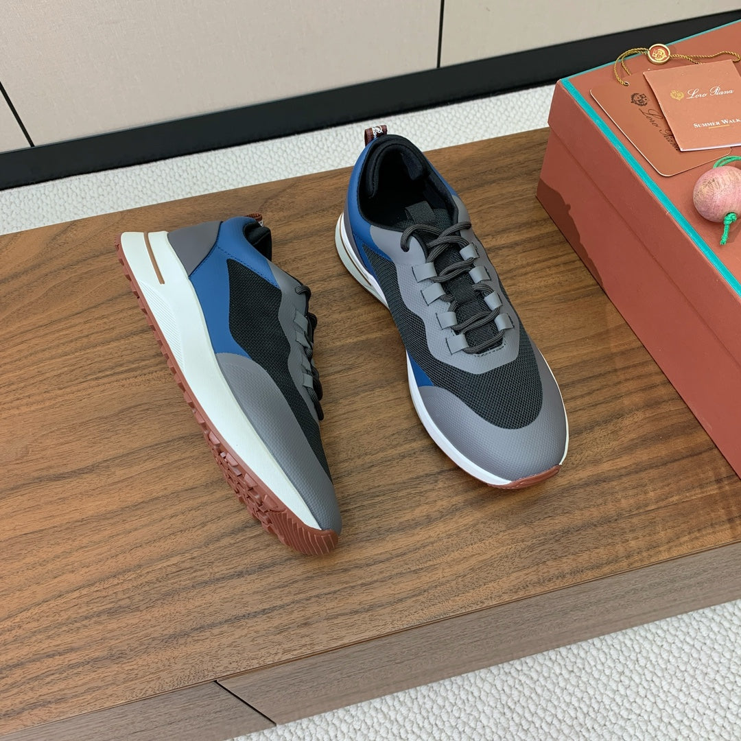 LP Week-End Walk Sneaker In Grey Black Mix Blue Mesh Fabric 984408