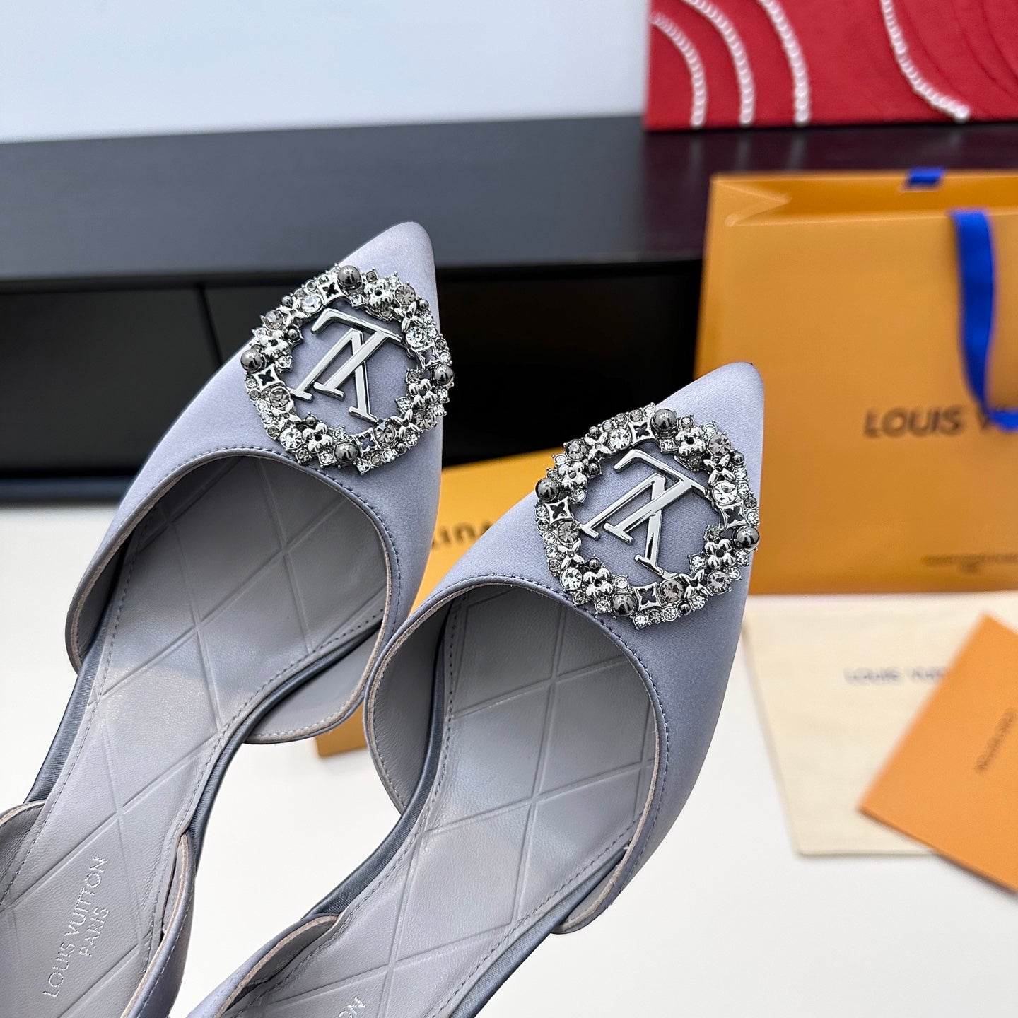 LV 26s Slingback 95 Light Lavender Premium Satin 622445