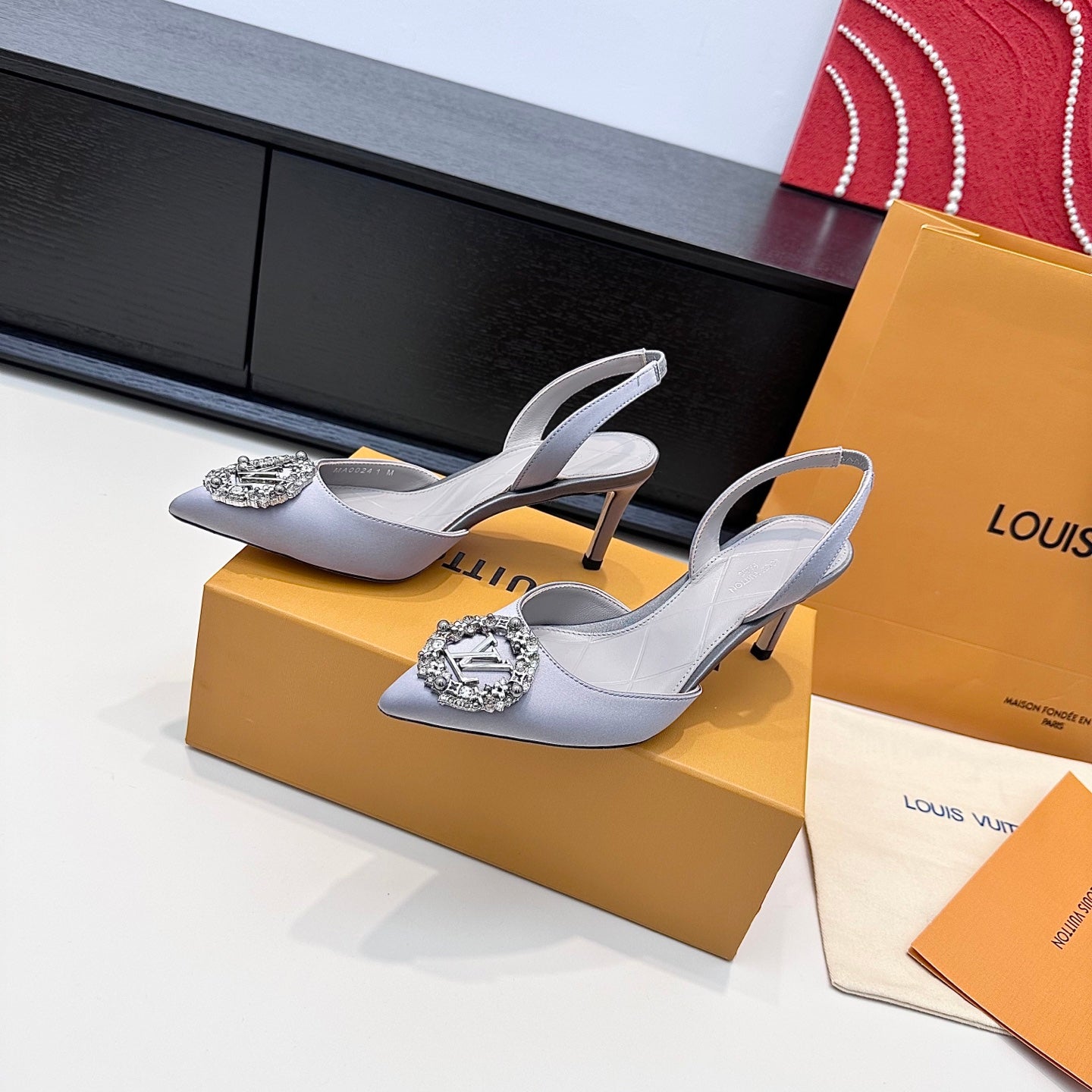 LV 26s Slingback 75 Light Lavender Premium Satin 622446