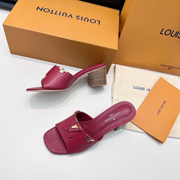LV 26s High Heels 65 Sandals Deep Pink Calfskin 622408