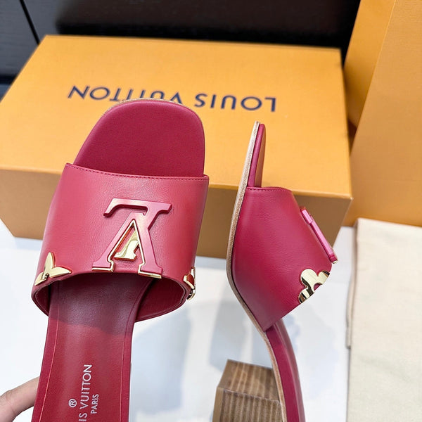 LV 26s High Heels 65 Sandals Deep Pink Calfskin 622408