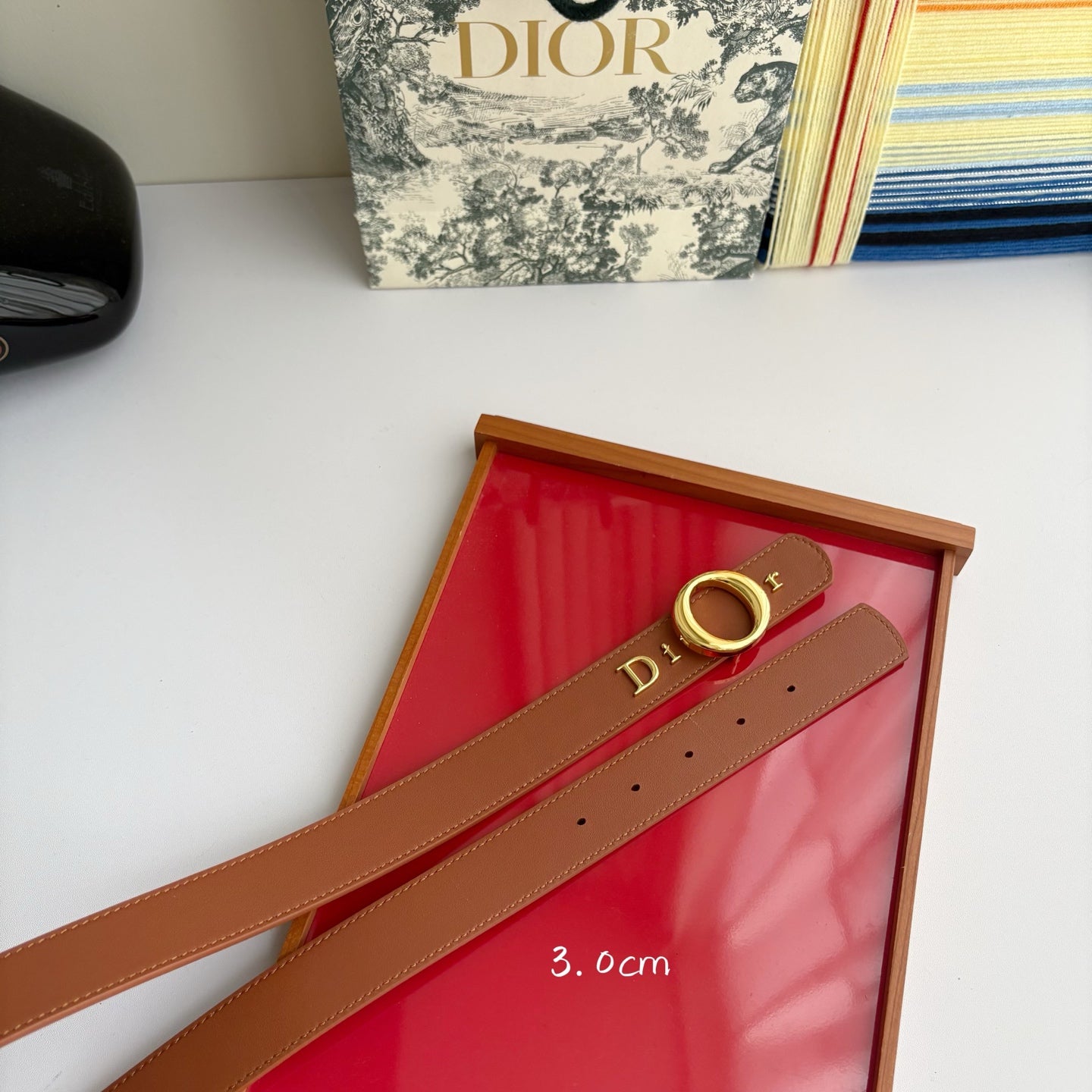 Dior 2026 My Dior Belt 3.0cm Smooth Calfskin 116705
