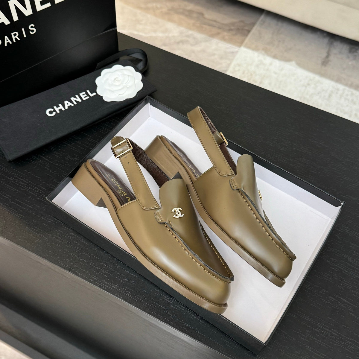 CC 25C Slingback Loafer Bronze Olive Patent Leather