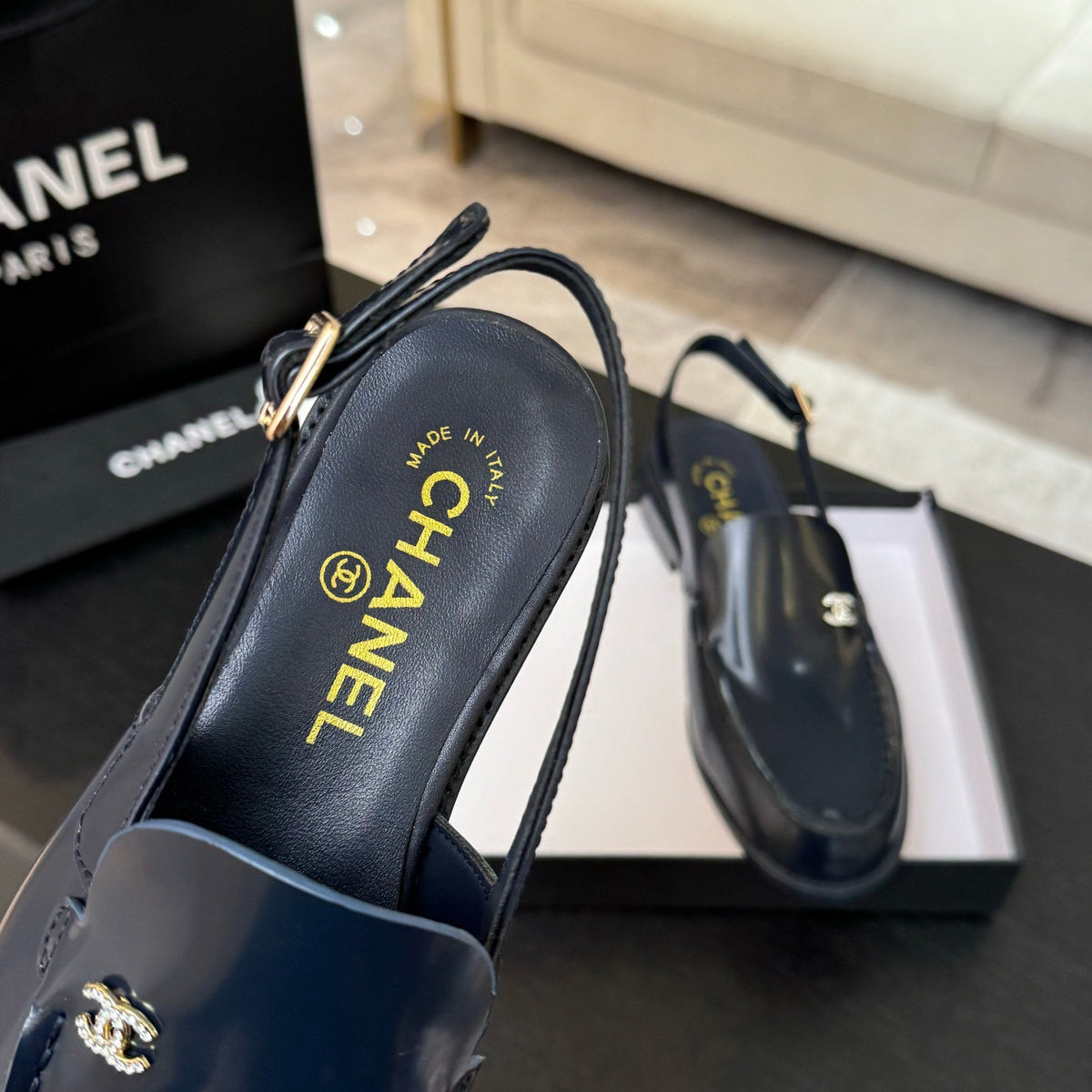 CC 25C Slingback Loafer Dark Blue Patent Leather