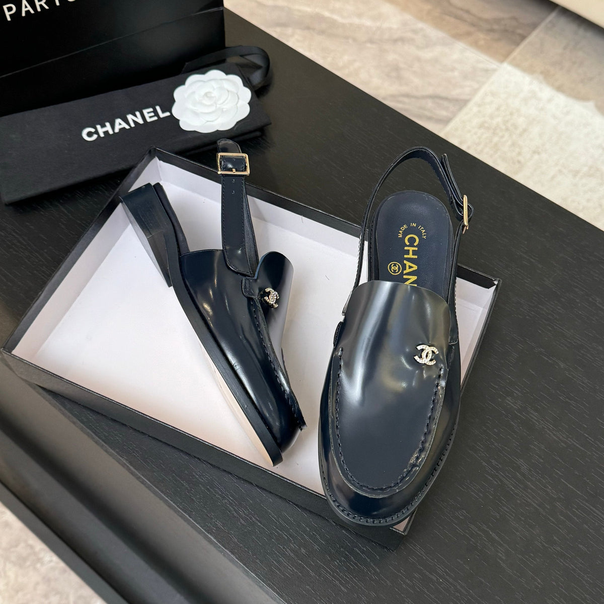 CC 25C Slingback Loafer Dark Blue Patent Leather