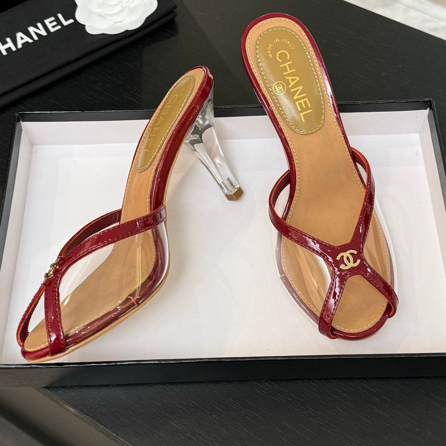 CC 2026 High Heeled Slippers 70 Mesh Suede