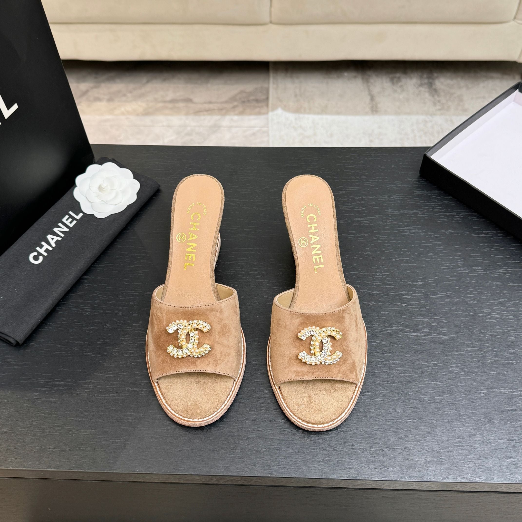 CC 2026 Wedge Sandals 65 Light Brown Suede 667772