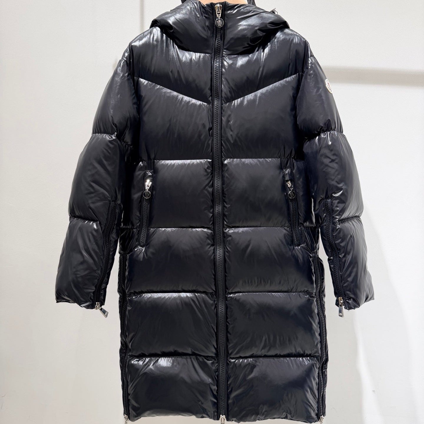 MC 2025 Long Down Coat Glossy Black Polyester