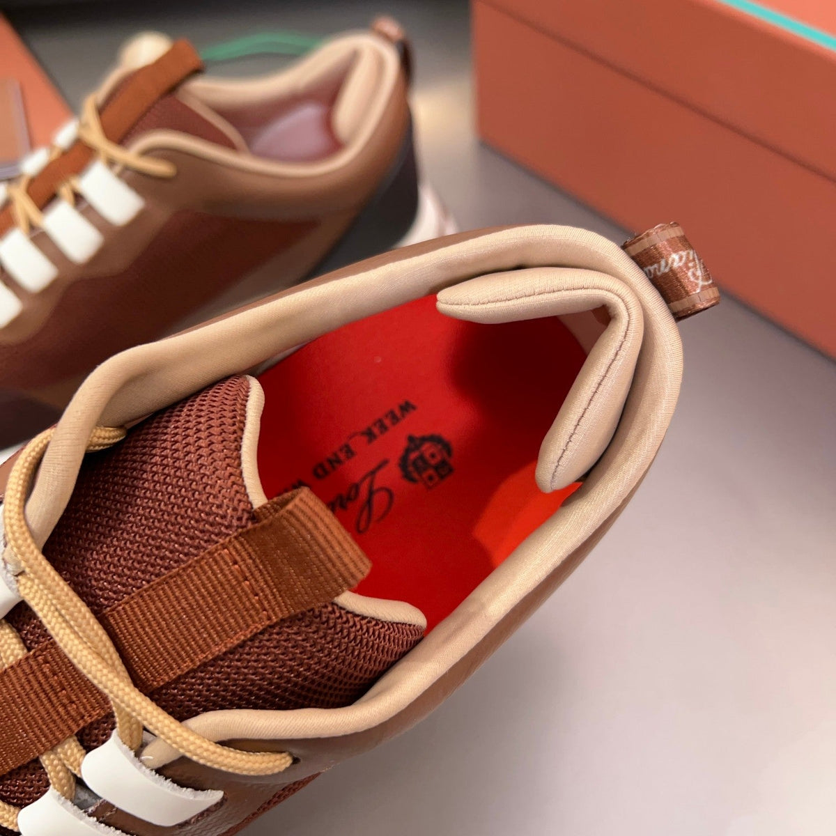 LP BRUNELLO SNEAKERS BROWN AND CHOCOLATE MESH BREATHABLE