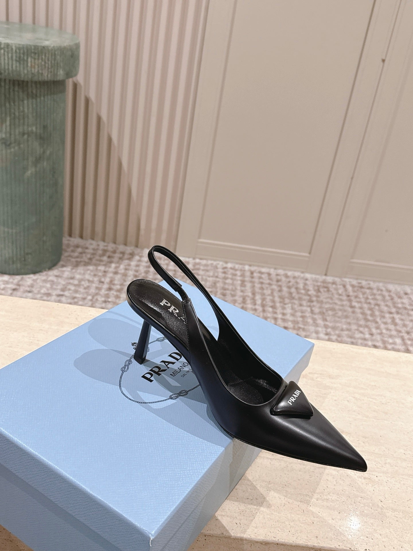 Prada 2026 Slingback Black Lambskin 630762