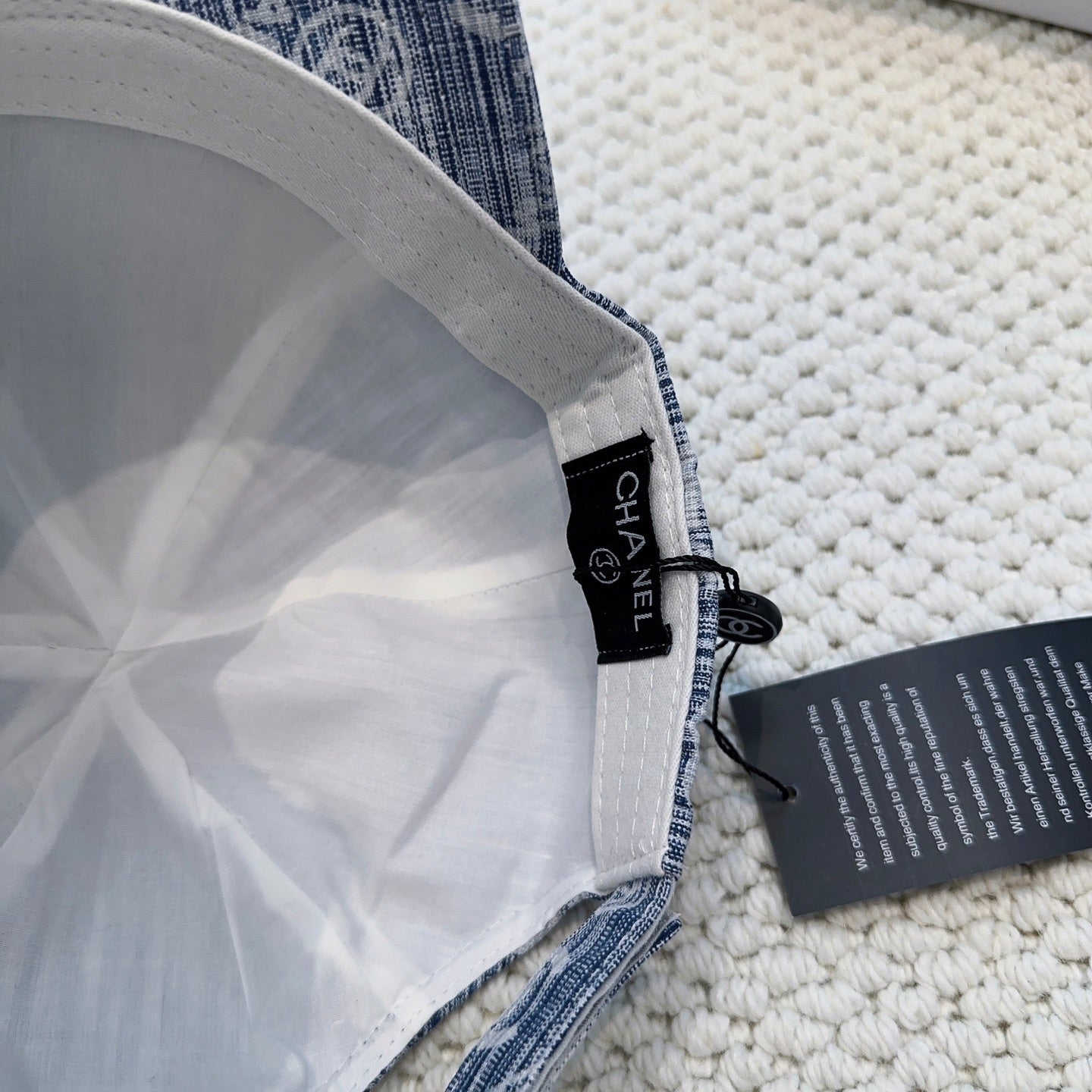 Chanel Baseball Cap With Blue Denim Pattern 297663