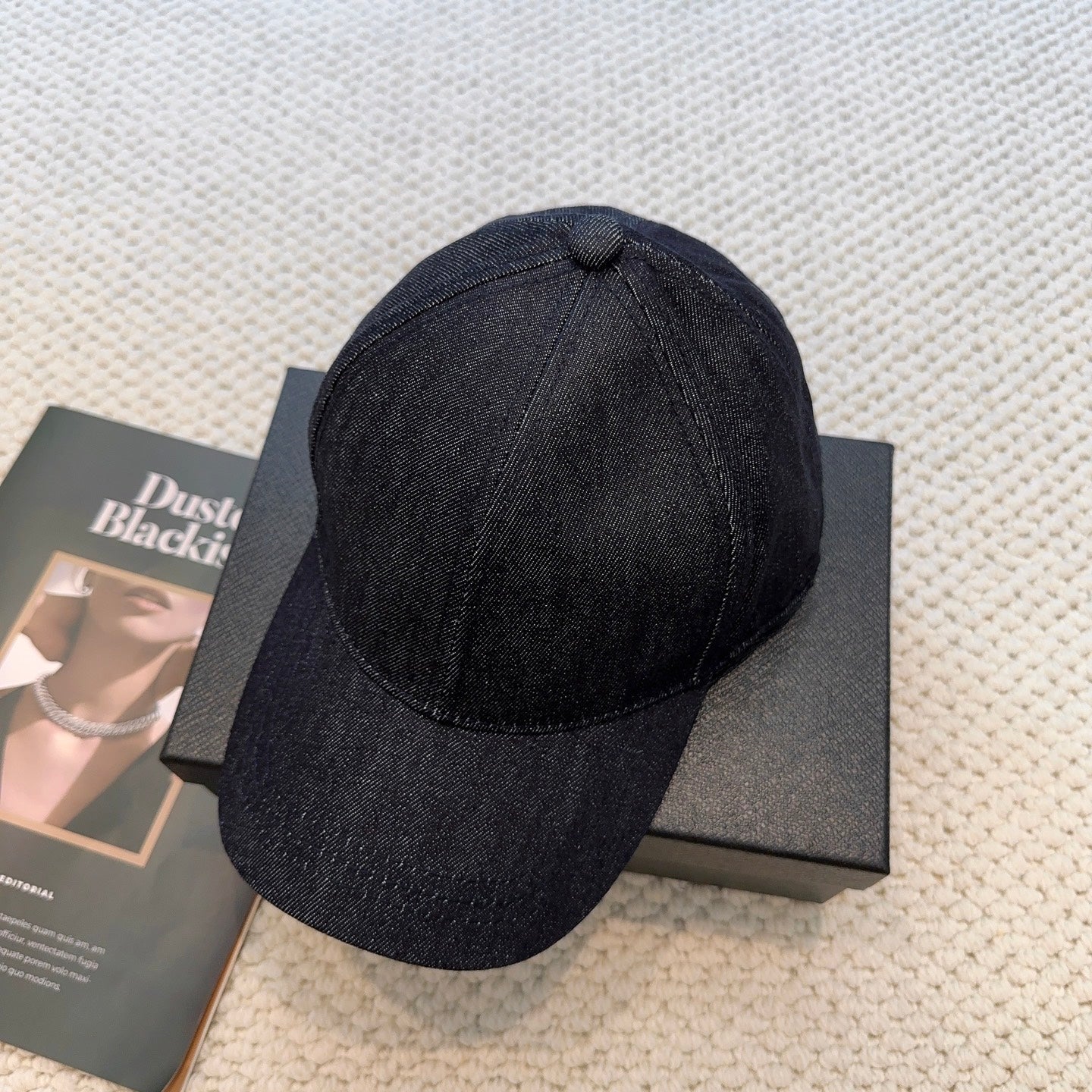 Prada Denim Triangle Baseball Cap