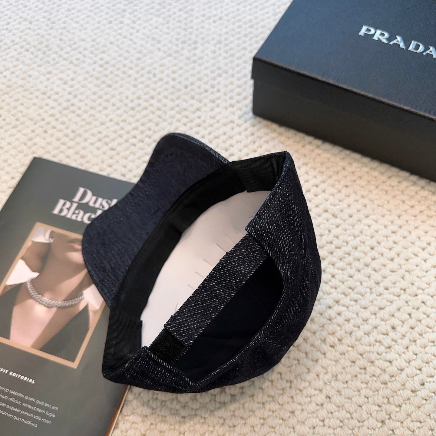 Prada Denim Triangle Baseball Cap