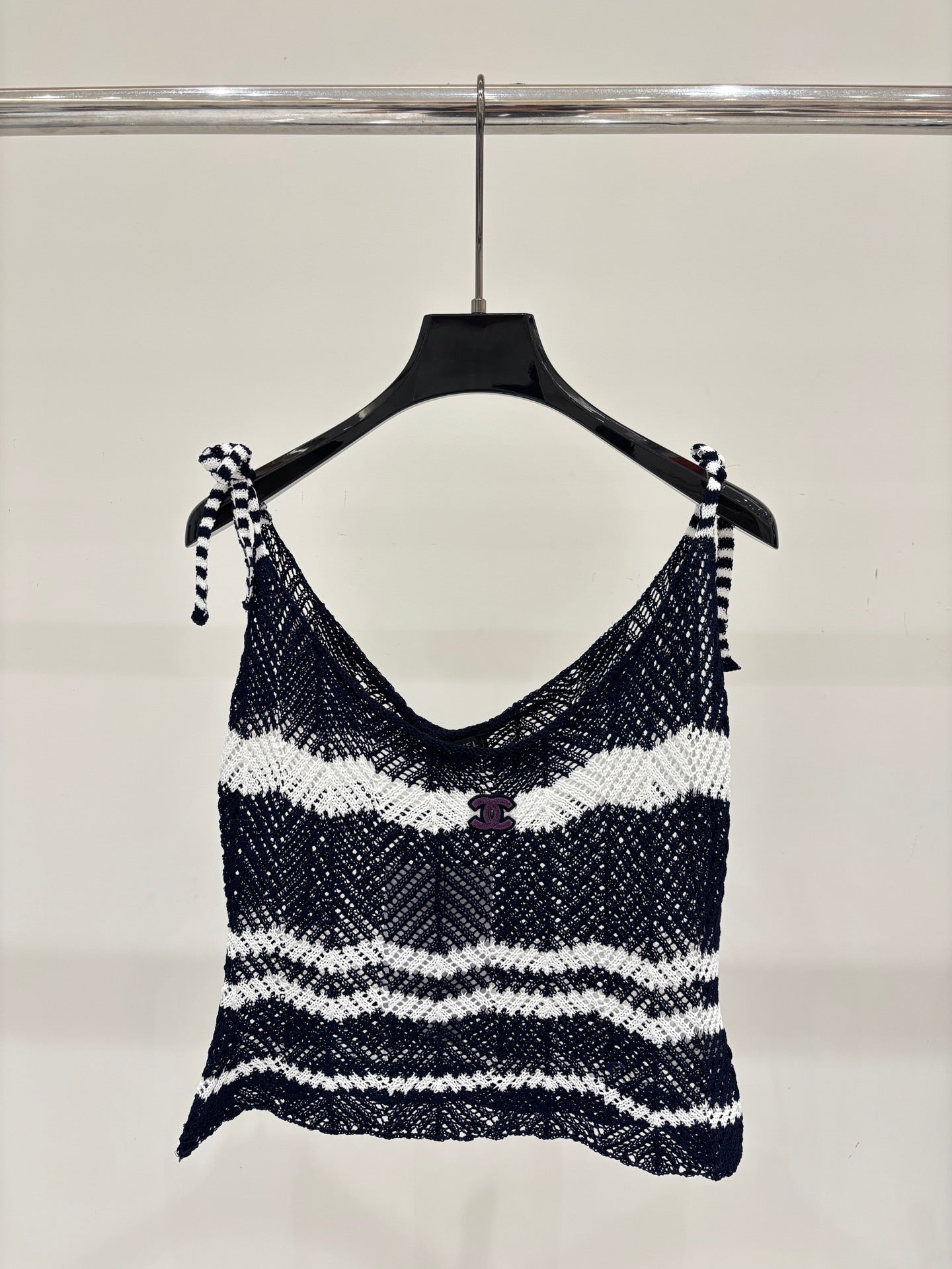 Chanel 2026 Camisole and Long Skirt Navy Blue White Wool 394716