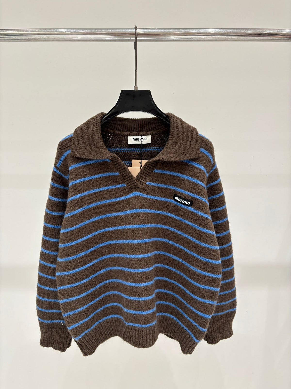 Miumiu 2026 Striped Polo Sweater Wool 431813
