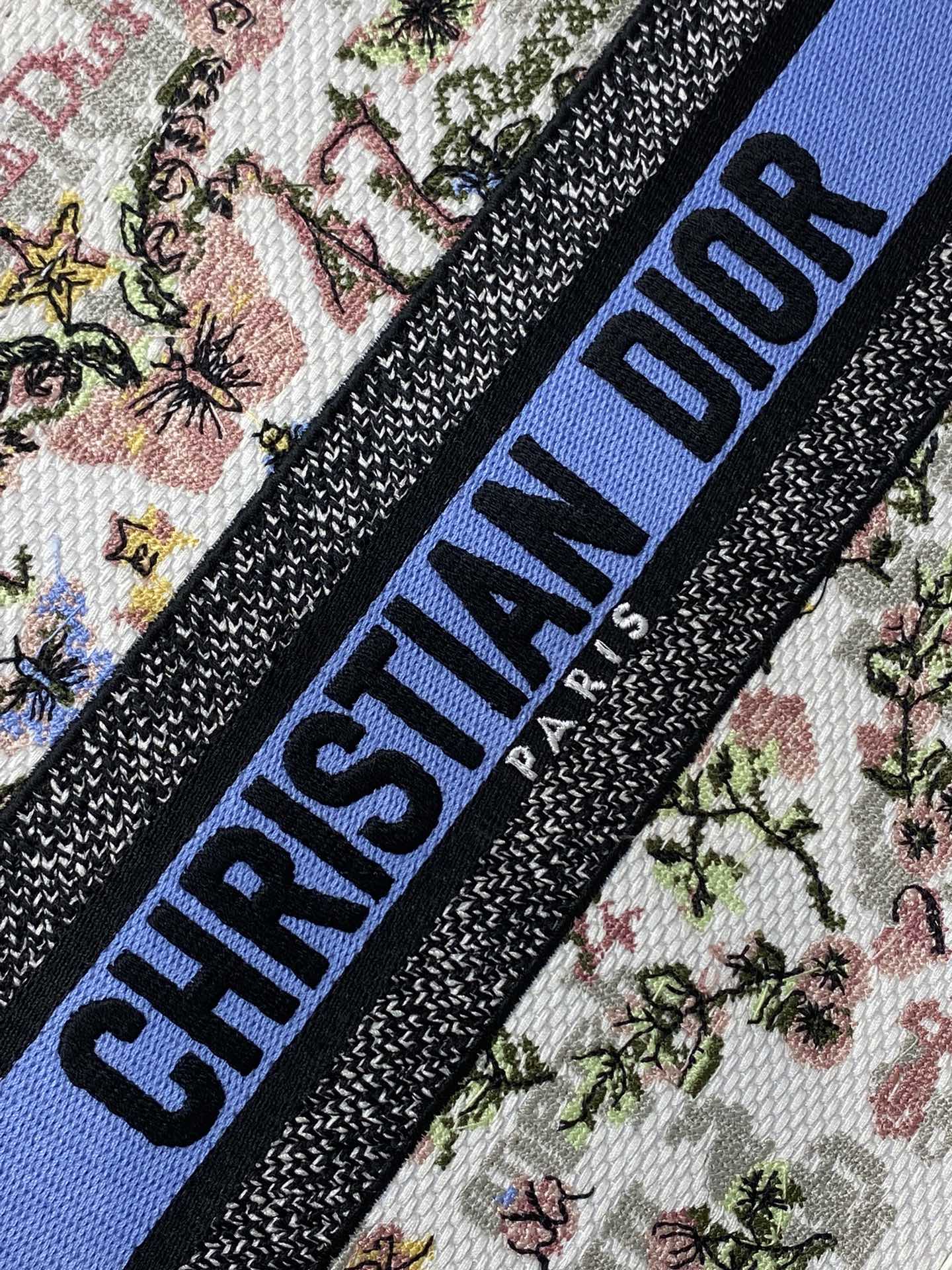 Dior 2026 Book Tote 26cm White Blue mix Colors Canvas