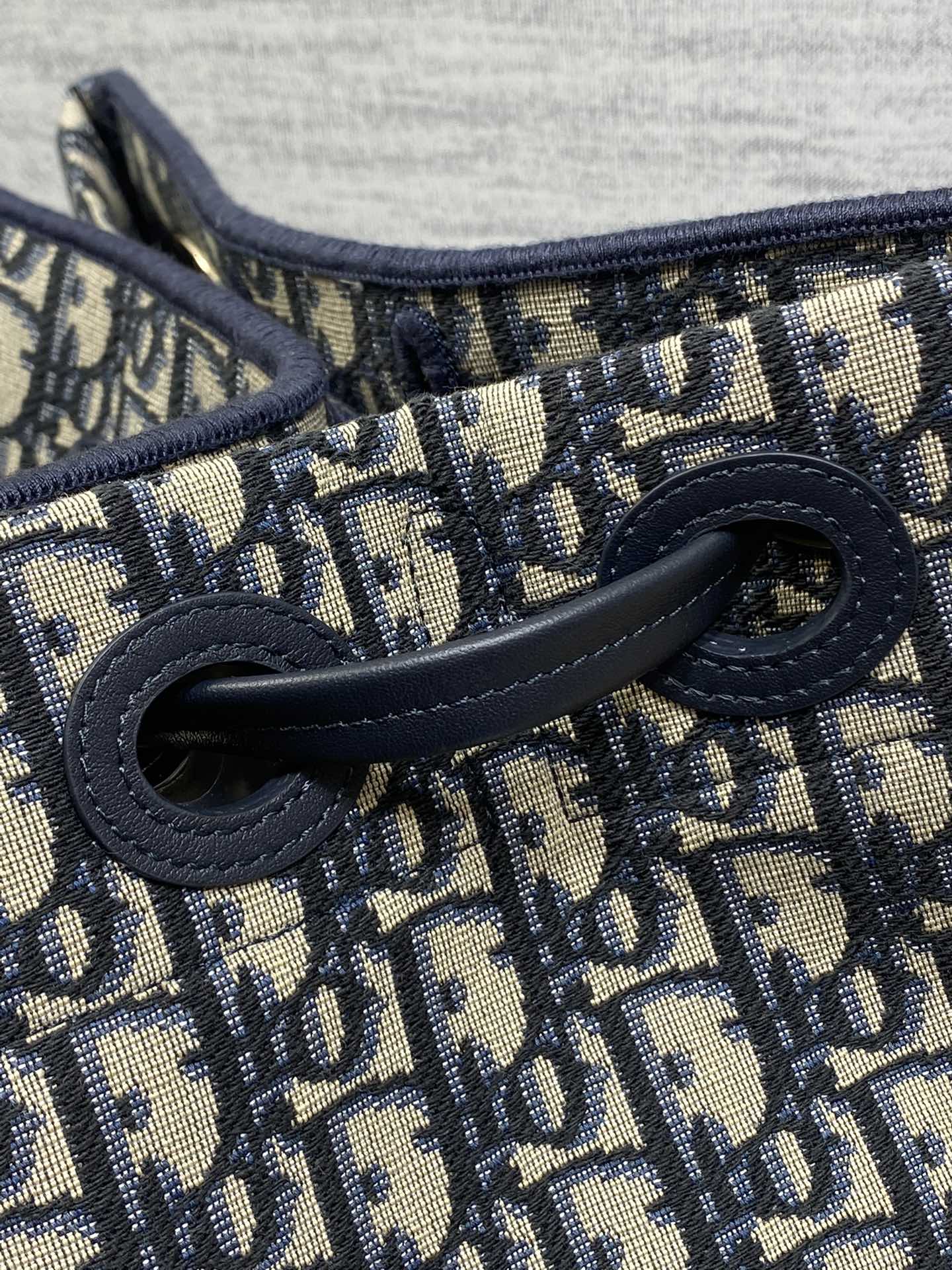 Dior 2026 Small Shopping Bag Blue Beige Canvas Leather 284287