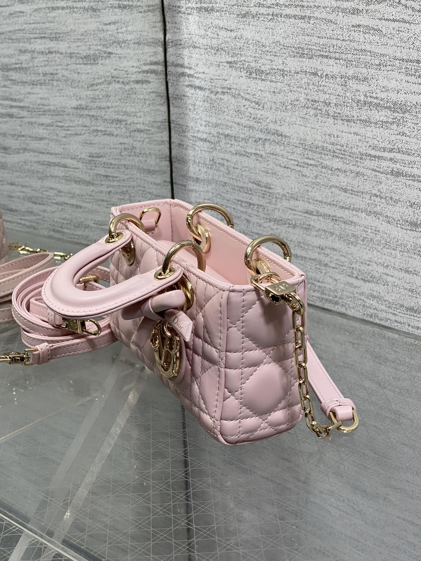 Dior 2026 Bow D-Joy Micro Bag Pink Lambskin