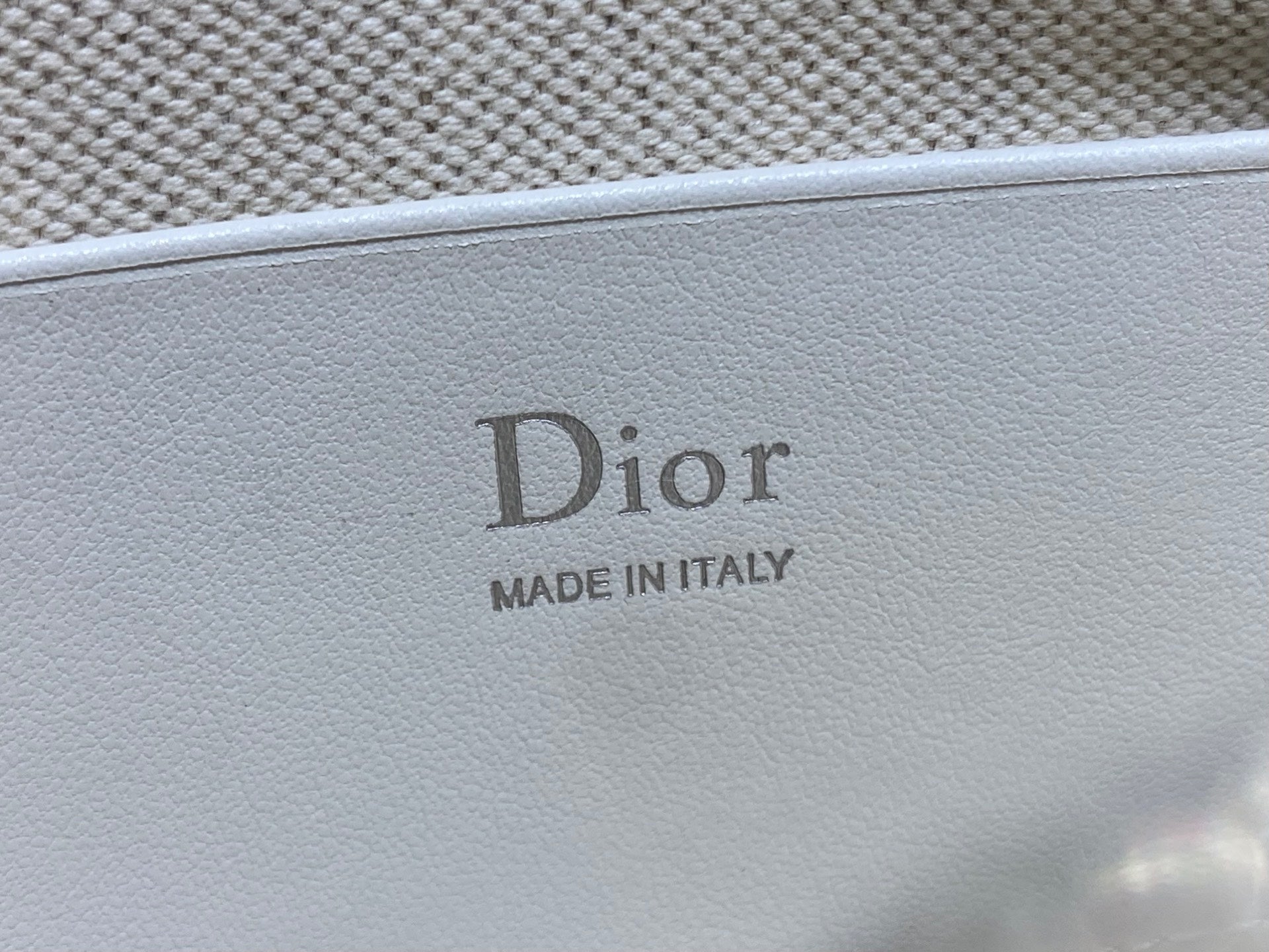Dior 2026 Promenade 22cm Bag White Grey Cotton Calfskin 289146
