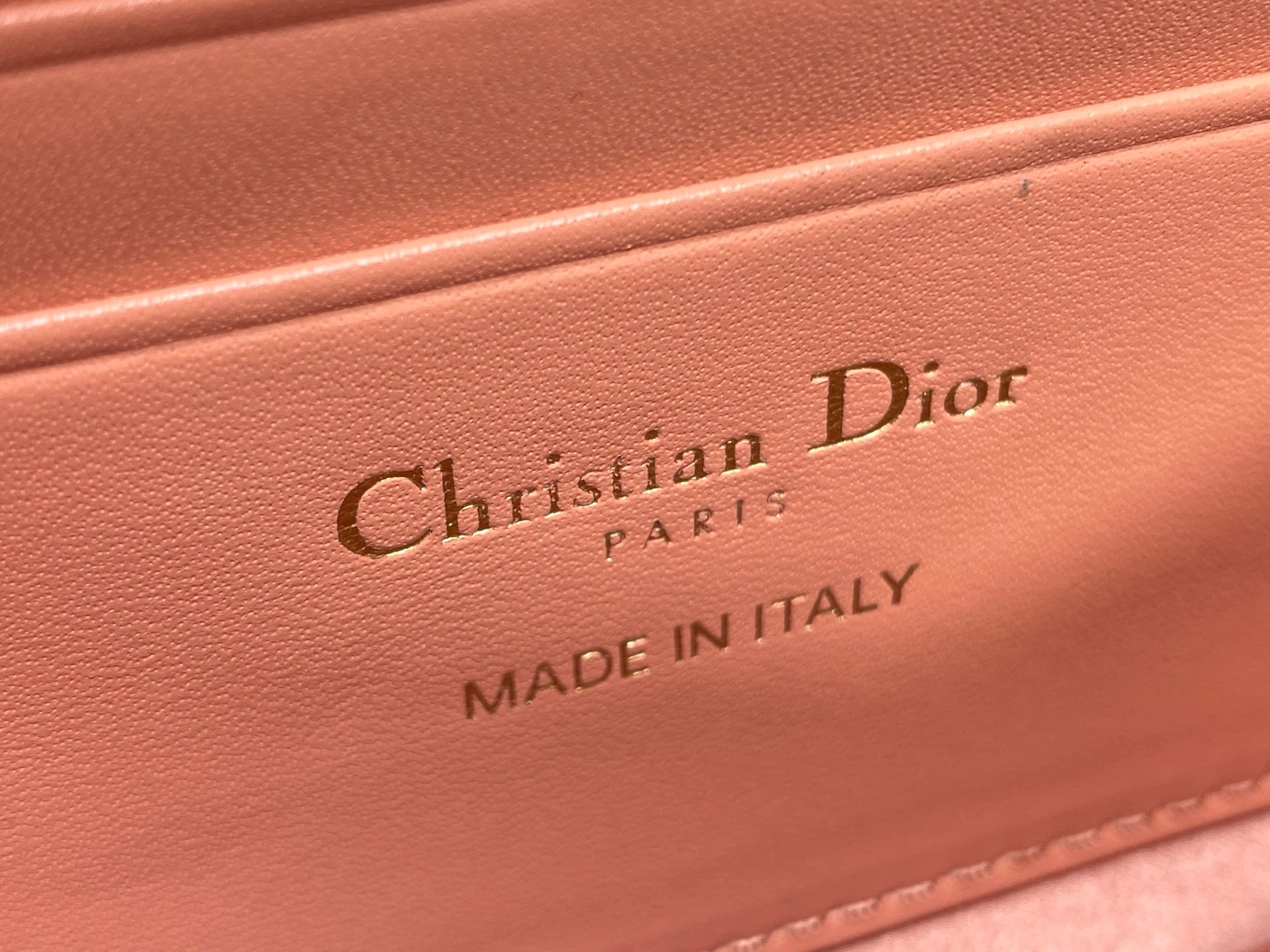 Dior 2026 Crystal Embellishments Lady Bag 24cm Coral Orange Leather 355276