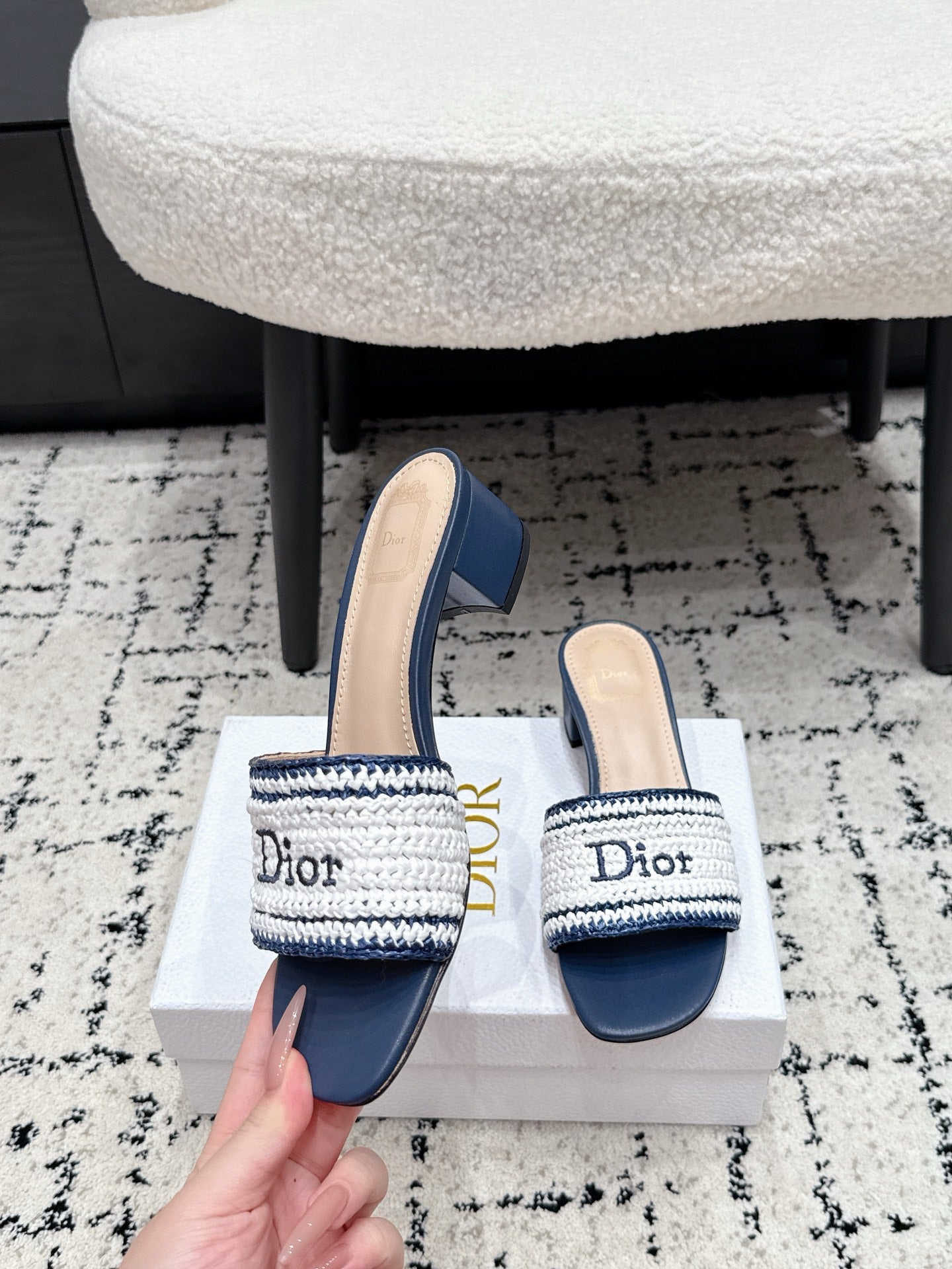 Dior 2026 Sandal 45mm Raffia Woven 847005