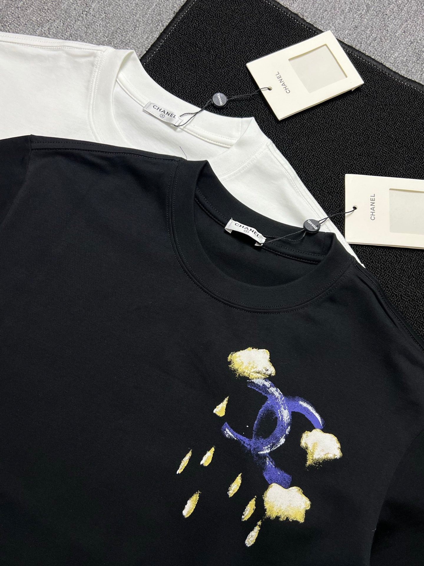 CC 2026 Short-Sleeve T-Shirt Blue Beige Cotton 401766